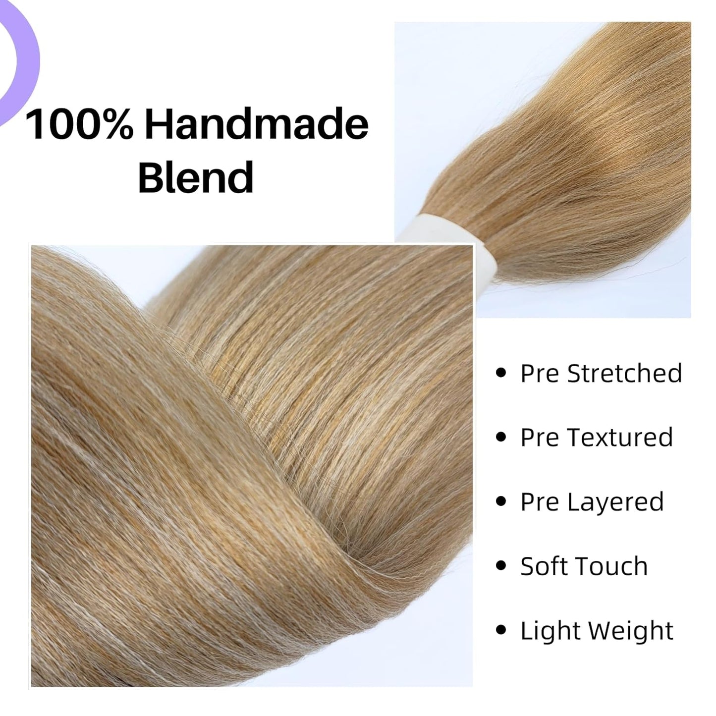 Ash Brown Pre-Stretched Knotless Braiding Hair Extensions - 6 Packs Synthetic Box Braids