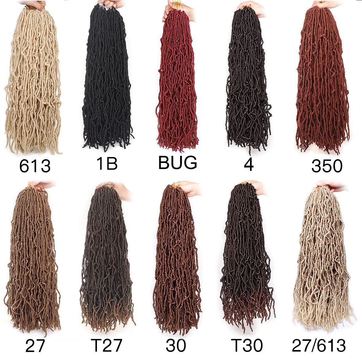 Faux Locs Crochet Hair - 18 Inch Pre-Looped 7 Packs Soft Natural Black Goddess Locs for Women