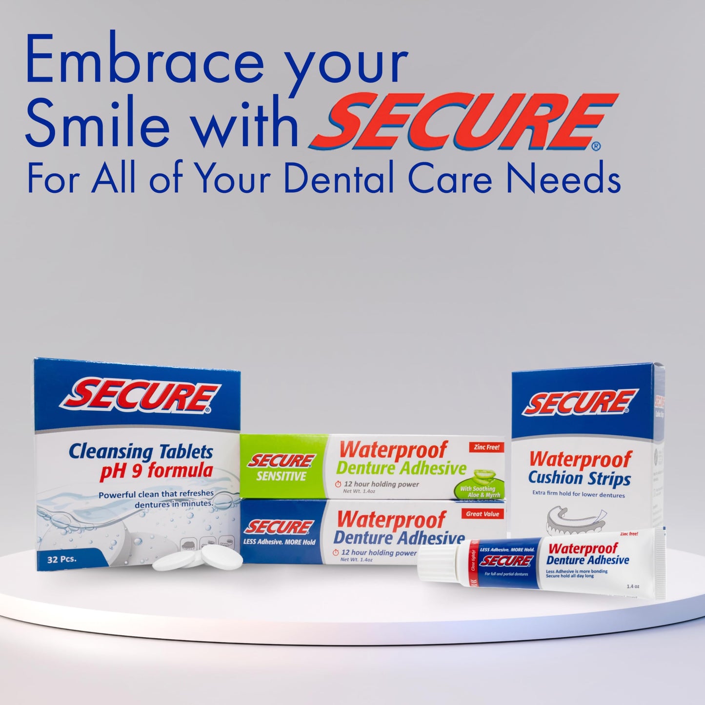 Secure Denture Adhesive Strips – Zinc Free – Waterproof – Comfortable Cushion Fit for Uppers & Lowers – Extra Firm All-Day-Hold – No Mess – Clean Ingredients – 15 Strips (1 Pack)
