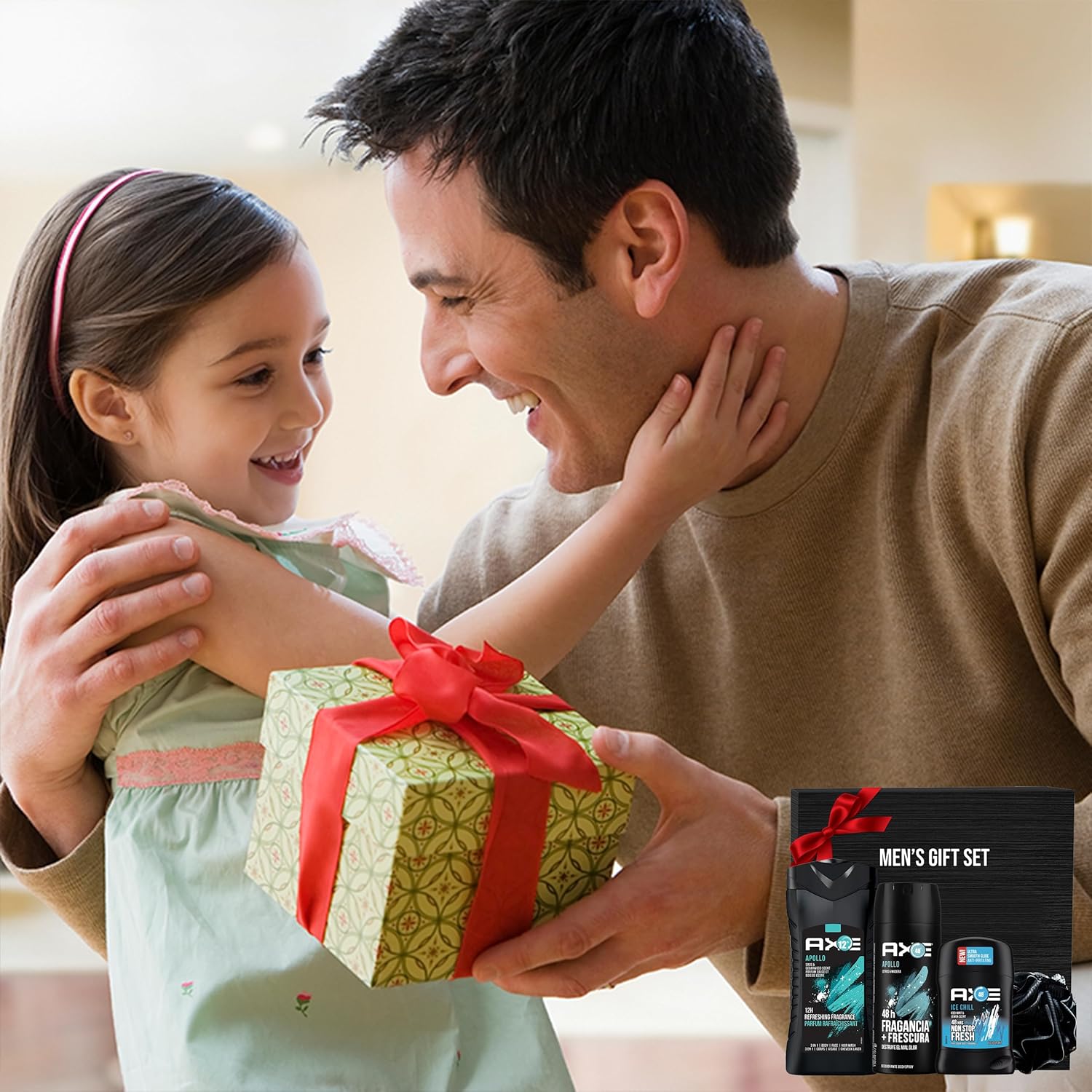 Men's Father's Day Gift Set - Apollo Body Wash, Deodorant Stick & Shower Loofah