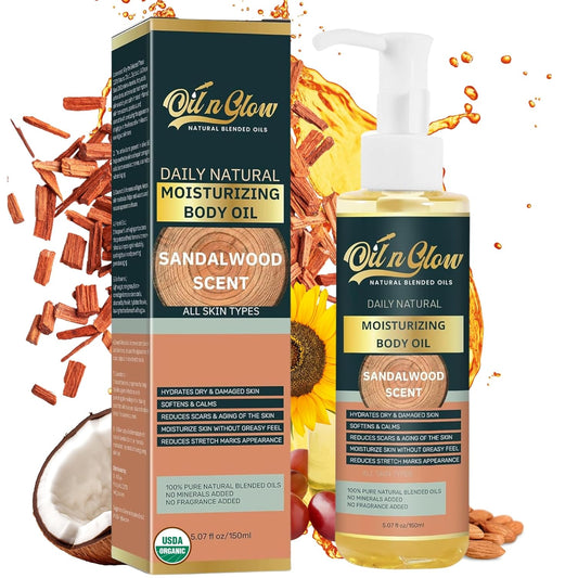 Organic Hydrating Body Oil for Dry Skin - 100% Pure Coconut, Jojoba & Olive - 5.07 fl oz