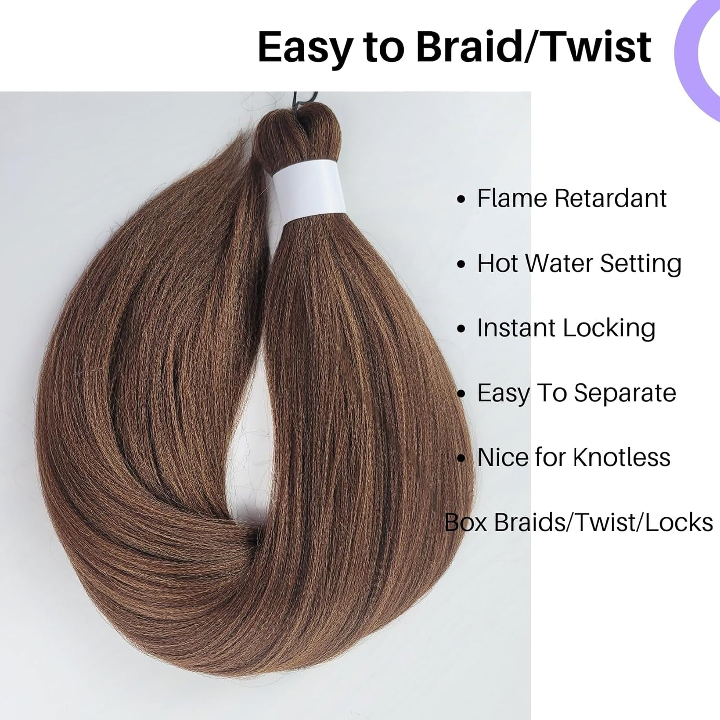 Ash Brown Pre-Stretched Knotless Braiding Hair Extensions - 6 Packs Synthetic Box Braids