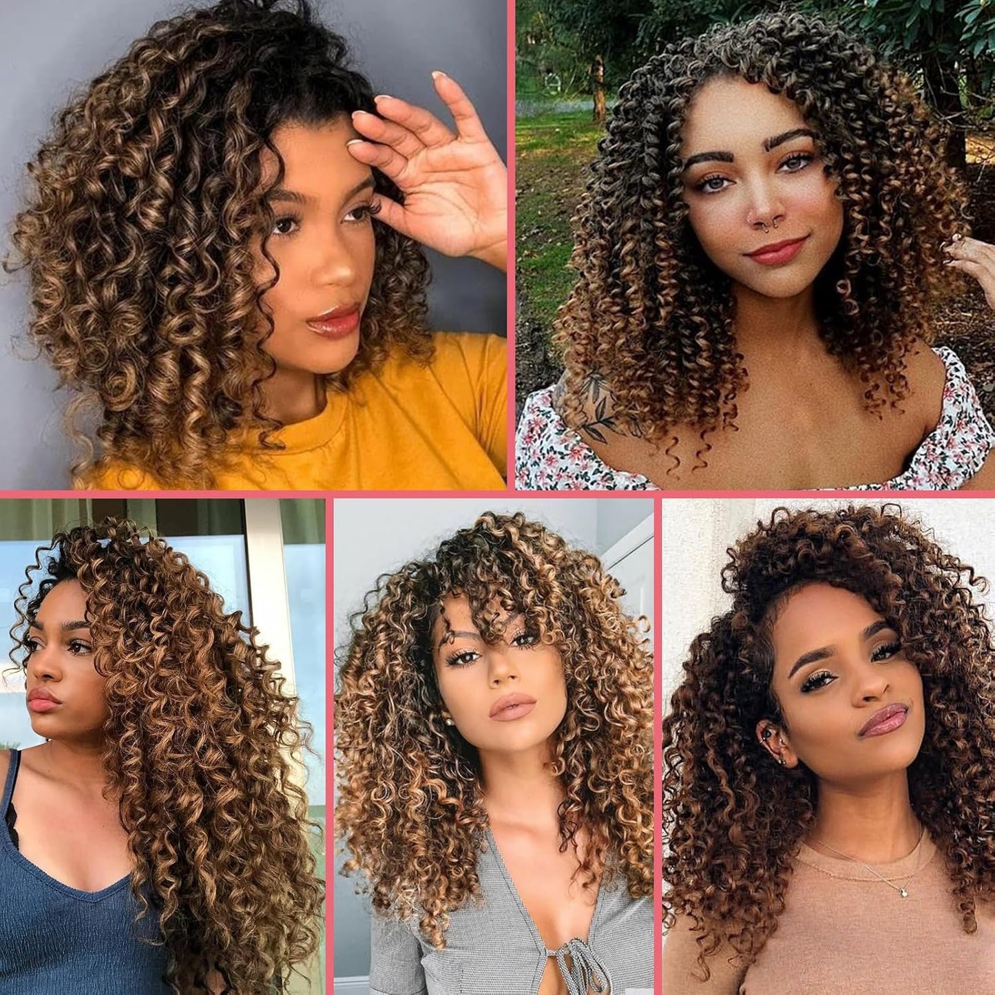 10 Inch Ombre Honey Blonde Gogo Curl Crochet Hair - 8 Packs Ocean Wave Short Curly Braids for Women & Kids