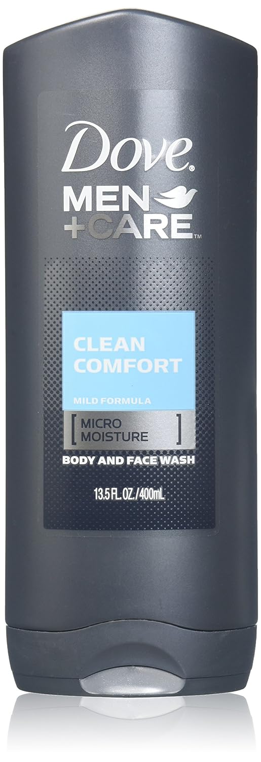 Dove Men+Care Clean Comfort Body & Face Wash - 13.5 oz (Pack of 3) - Total 2.16 lb