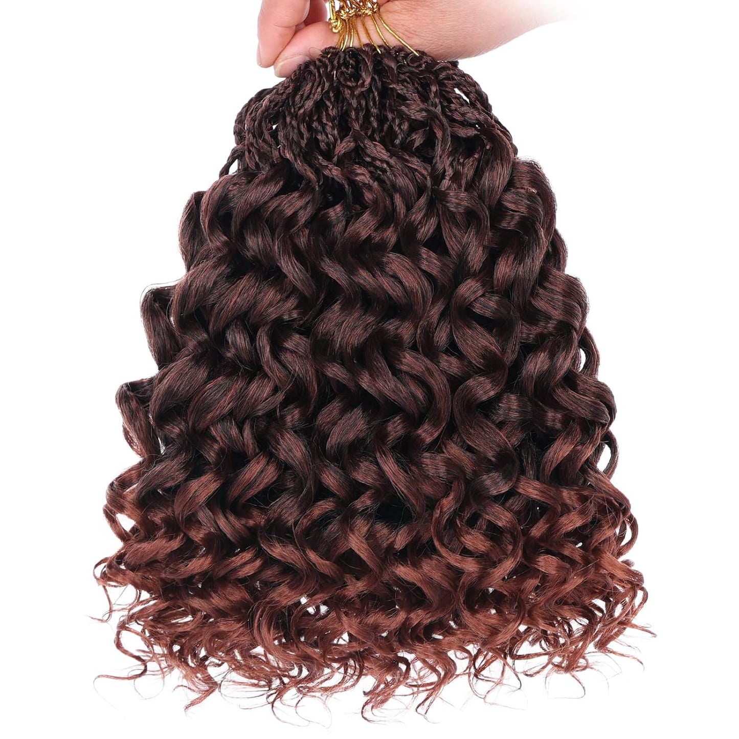 10 Inch Ombre Honey Blonde Gogo Curl Crochet Hair - 8 Packs Ocean Wave Short Curly Braids for Women & Kids