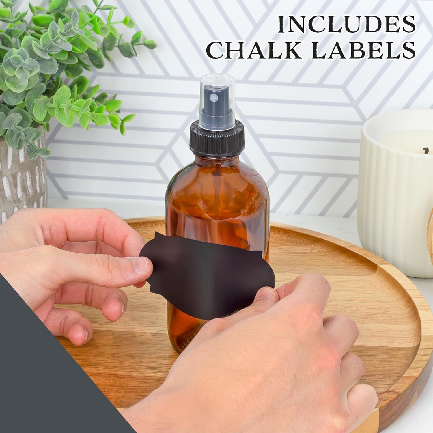 8-Ounce Amber Glass Spray Bottles (4-Pack) - Fine Mist Atomizers for Aromatherapy & DIY