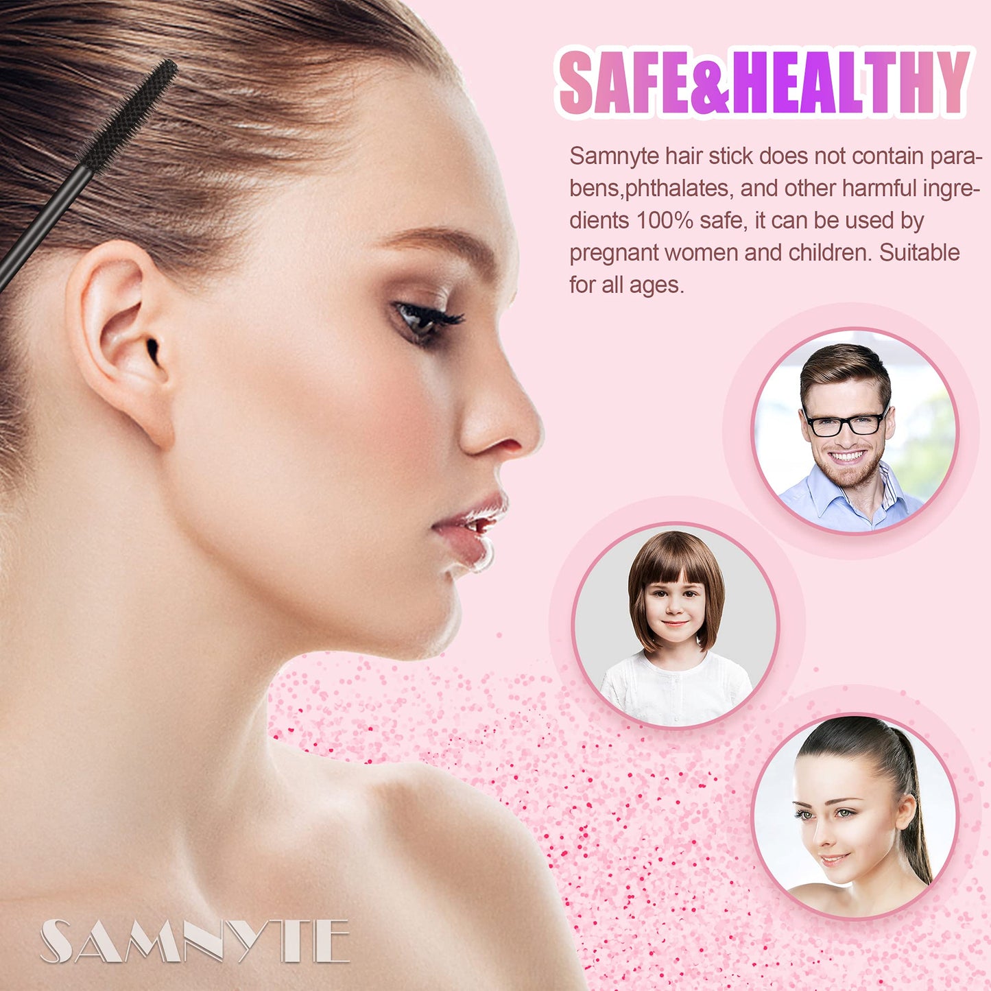 Hair Finishing Stick, 2pcs Hair Mascara for Flyaway Tamer, Fly Away Hair Tamer Stick for Enhance Gloss of Hair, Anti Frizz Broken Hair Baby Hair Flash Moment Flyaway Stick, Non-Greasy