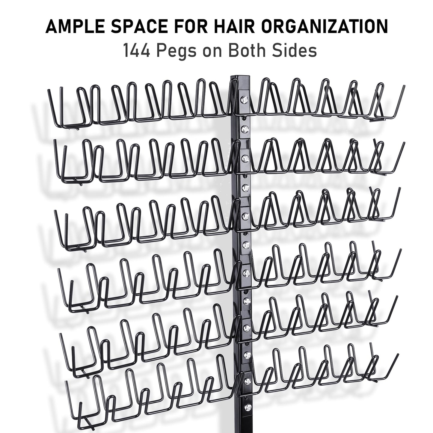 IDM-UTSL Braiding Hair Rack, 144 Pegs, Three Heights Adjustable Braiding Rack Stand for Hair, Large Tripod Stand, Not Shake