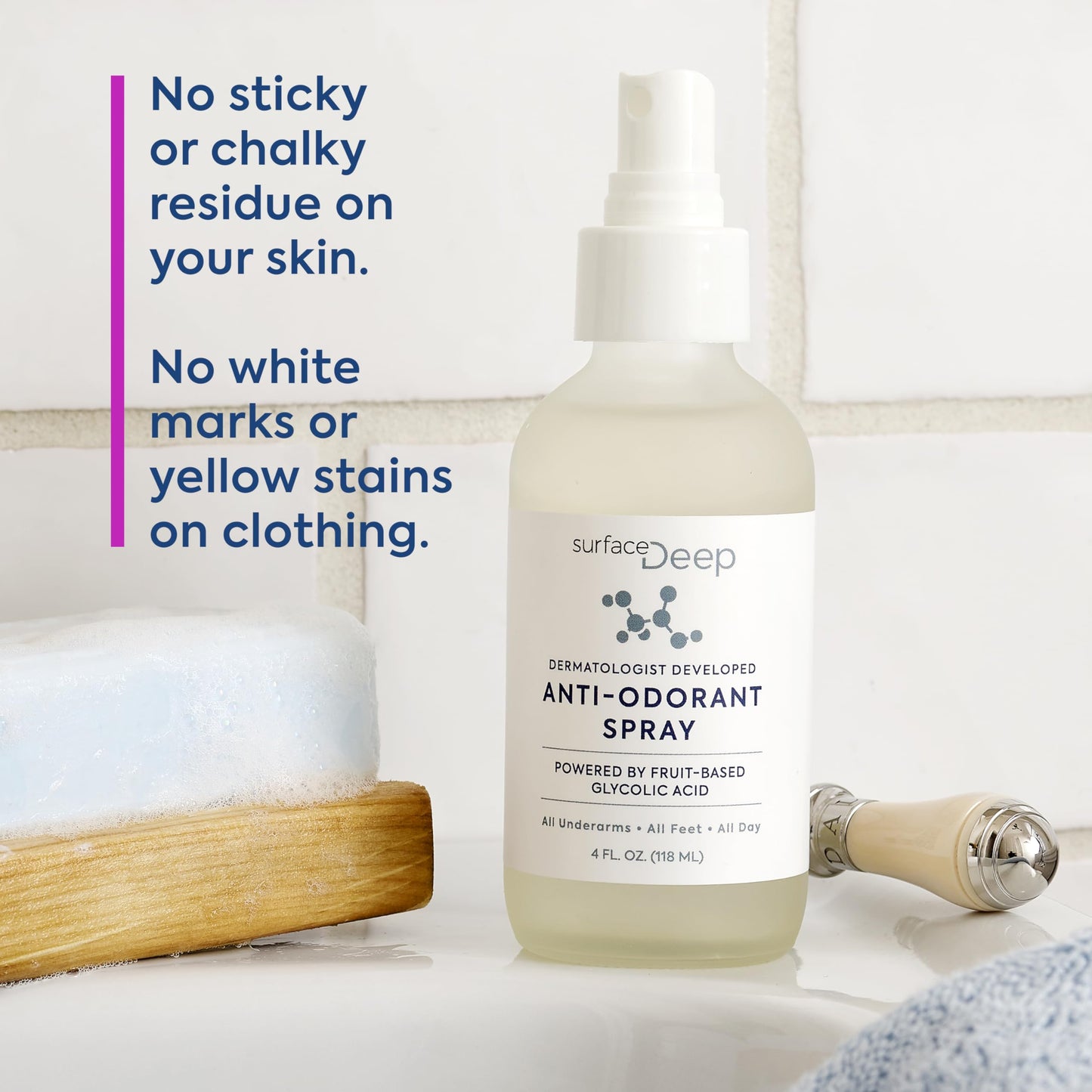 Surface Deep Natural Spray Deodorant for Men/Women, Anti-Odorant, Natural Spray Deodorant for Women and Men, Aluminum Free, Vegan, Cruelty Free. Dermatologist Developed.