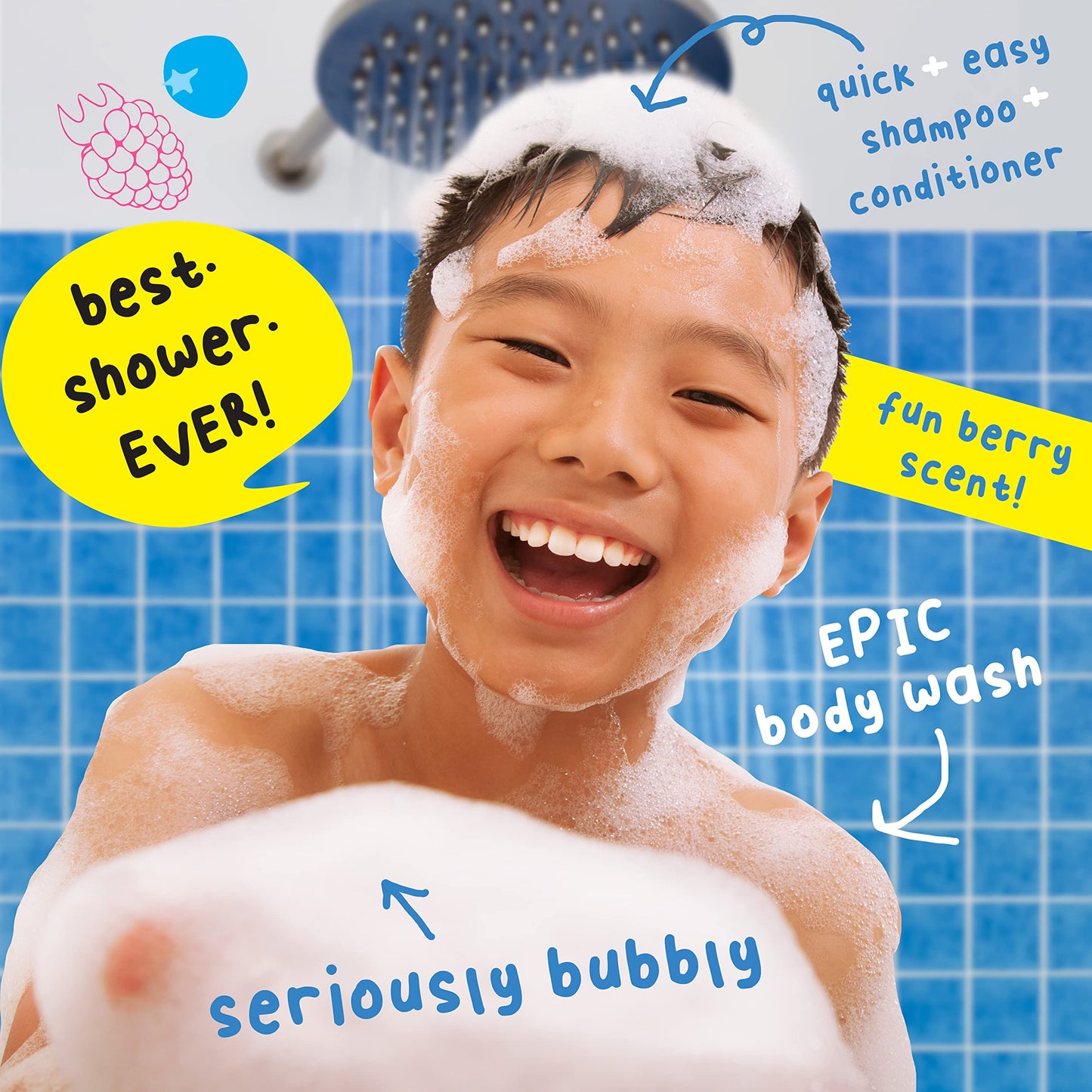 Mr. Bubble Berry Smooth 3-in-1 Body Wash, Shampoo & Conditioner Plus Honey Moisturize and Smooth Hair and Body 3-Pack