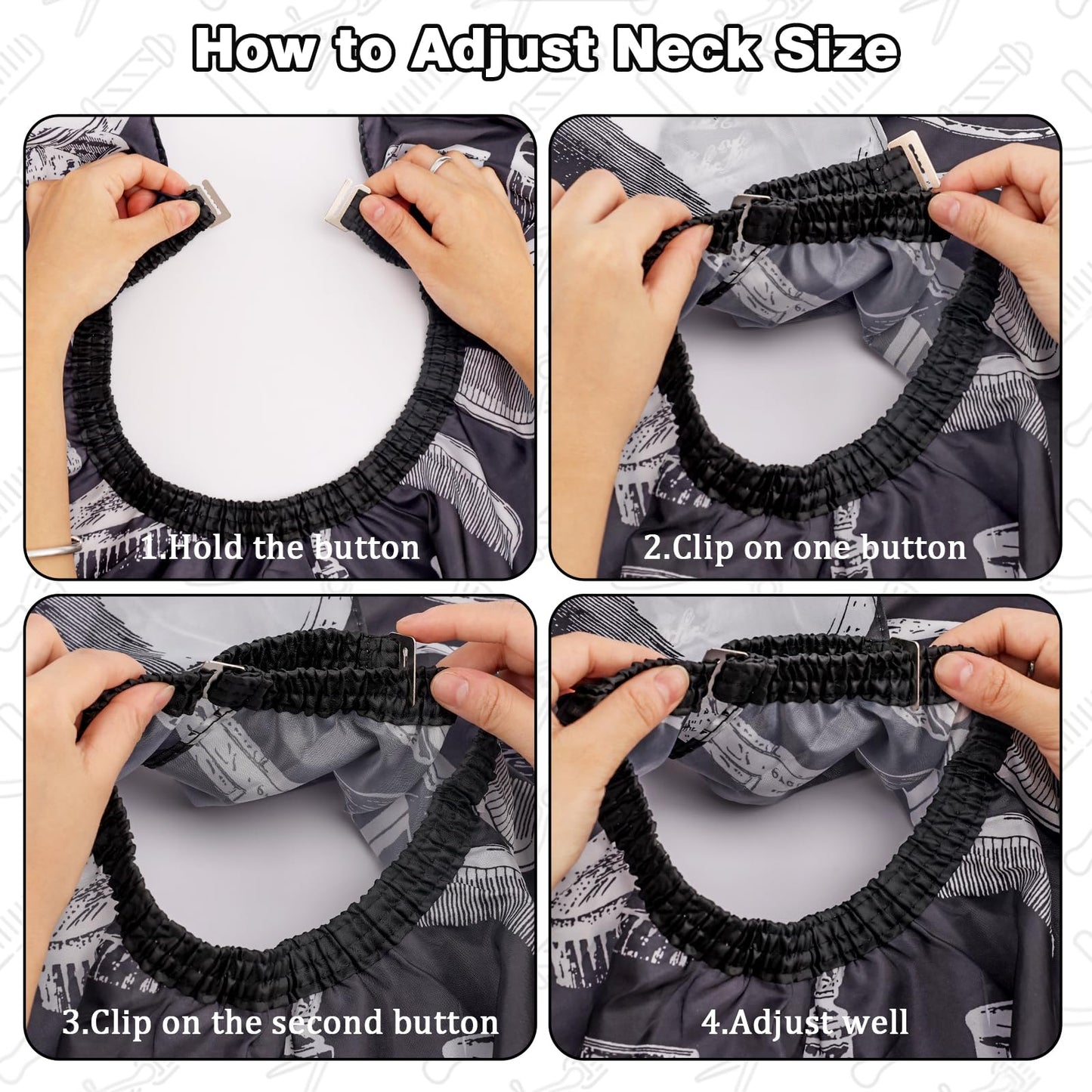 NICEMOVIC Hair Cutting Cape with Hair Combs Barber Cape for Men Women, Professional Barber Accessories Haircut Salon Supplies