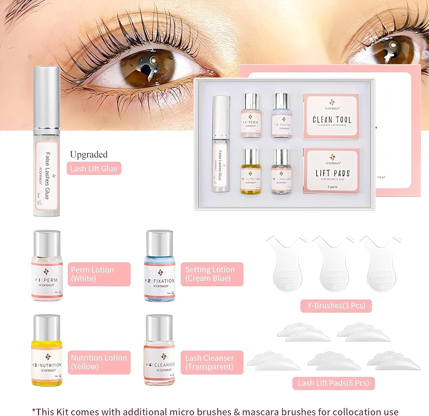 Lash Lift Kit - Professional Semi-Permanent Eyelash Curling with Shields & Gel Pads