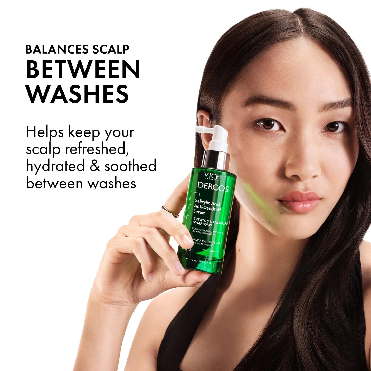 Dercos Salicylic Acid Anti-Dandruff Treatment, Scalp Treatment Targets Dandruff Symptoms & Leaves Head Feeling Hydrated & Soothed, Serum Provides Flake & Itch Relief, 3 Fl. Oz.