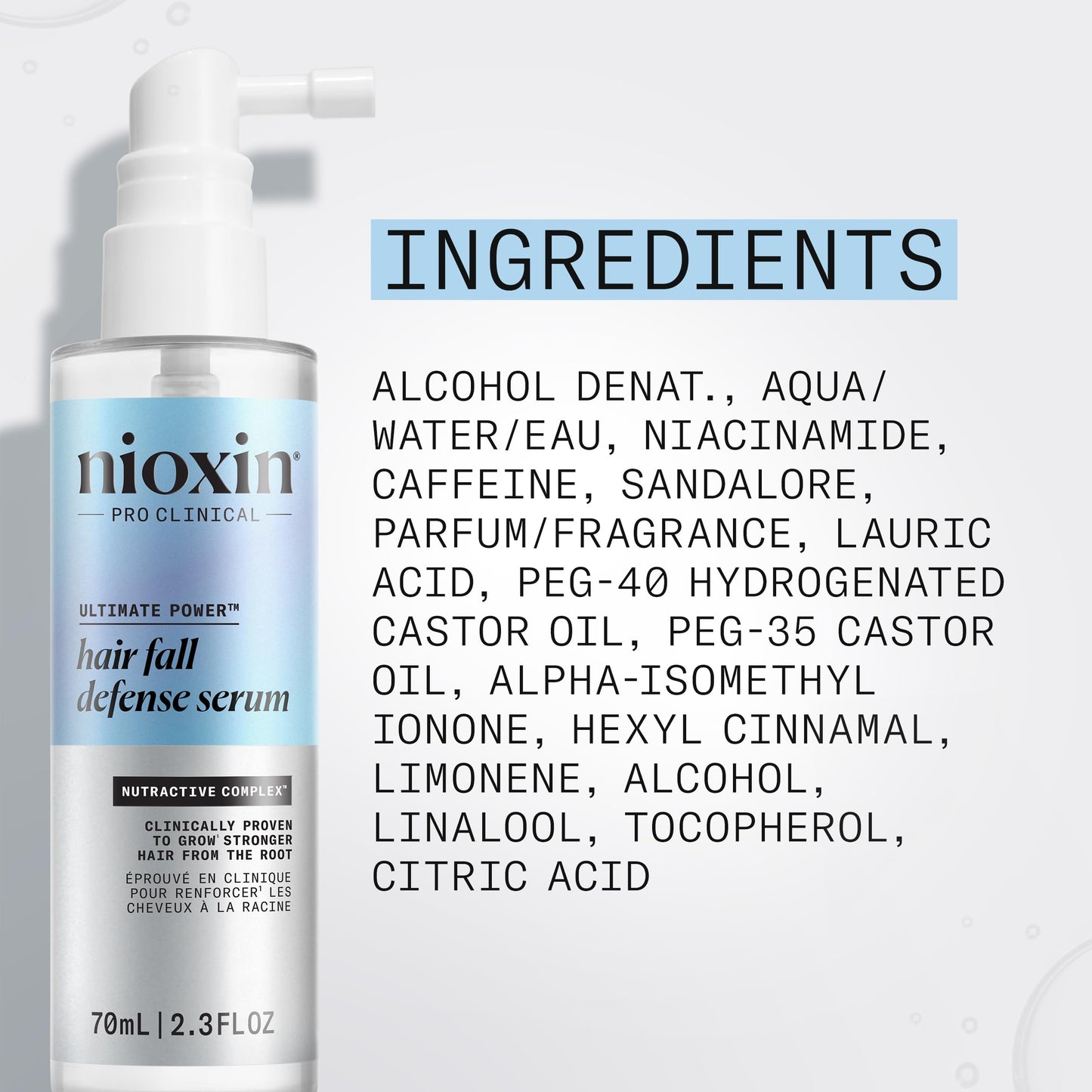 Nioxin Hair Fall Defense Intensive Daily Leave-In Hair Treatment | With Niacinamide, Caffeine, Lauric Acid, and Sandalore | For Thicker, Stronger Hair | 2.3 Fl Oz.