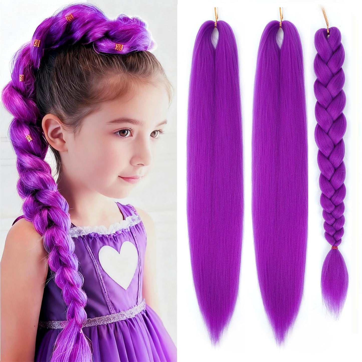 24-Inch Pre-Stretched Braiding Hair - 8 Packs Soft Yaki Texture for Crochet & Twists