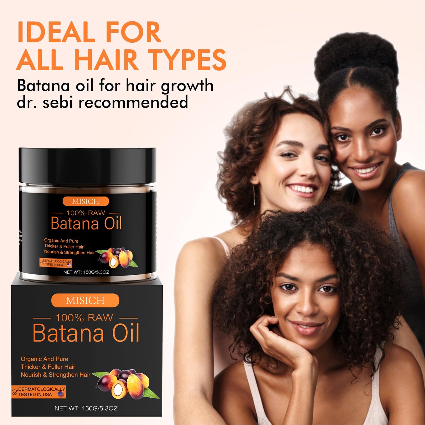 Raw Batana Oil for Hair Growth, 100% Natural Pure Dr. Sebi Botana Oil from Honduras, Unrefined Organic for Prevent Hair Loss, Enhances Thickness for Men & Women 5.3 oz