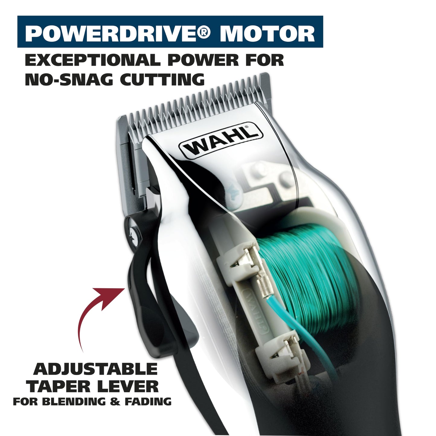 Wahl USA Chrome Pro Corded Clipper Complete Haircutting Kit for Men – Powerful Total Hair Clipping, Beard Trimming, & Grooming - Model 3024635