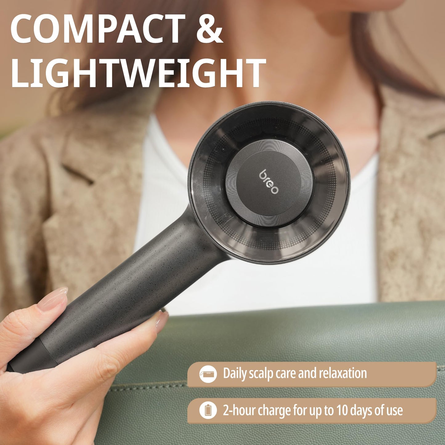 Breo Scalp 3L Laser Hair Growth Comb with 650nm Infrared Technology, 360° Scalp Massager, Waterproof Design, Effective Scalp Stimulation and Hair Regrowth