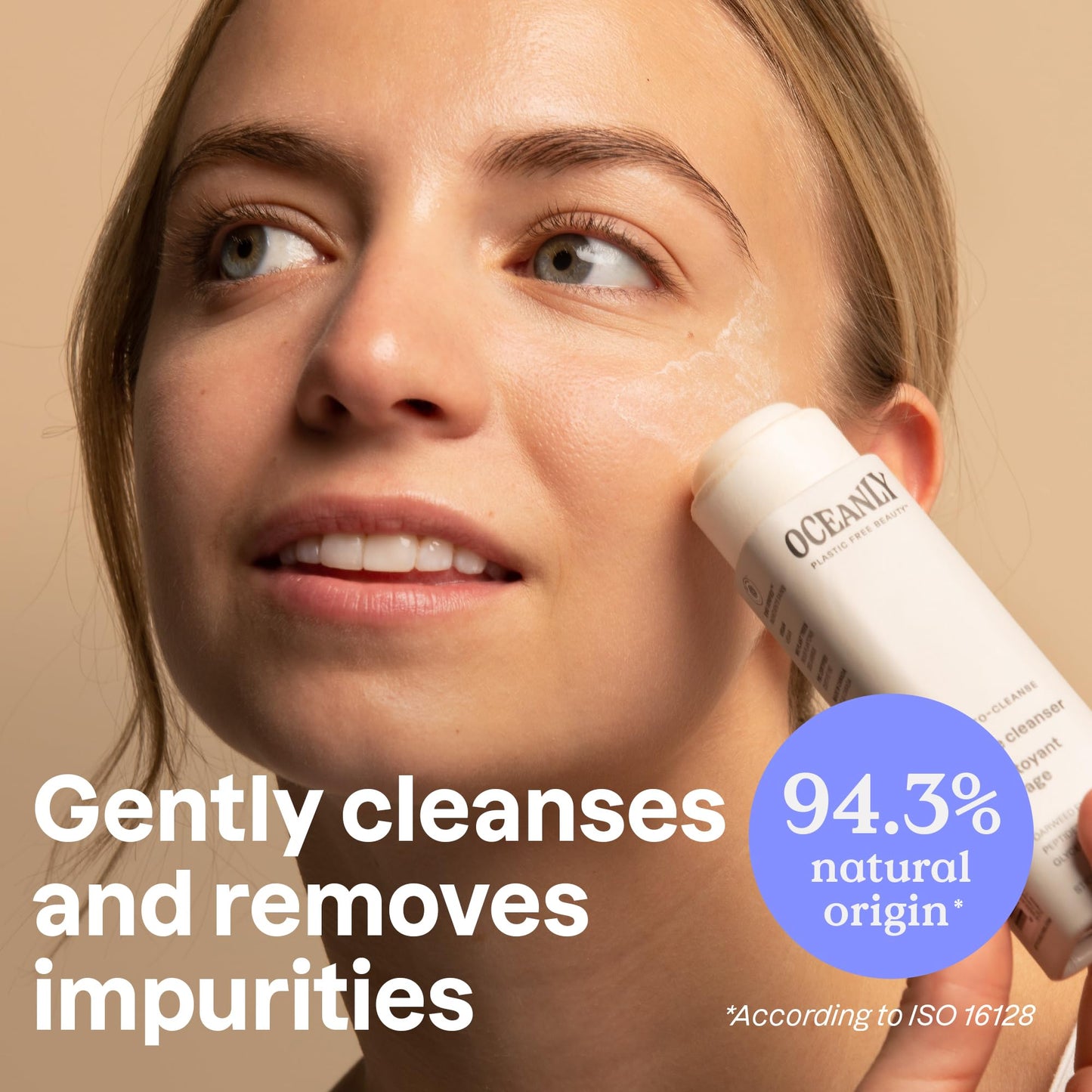 ATTITUDE Oceanly Face Cleanser Stick, EWG Verified, Plastic-free, Plant and Mineral-Based Ingredients, Vegan and Cruelty-free Beauty Products, PHYTO CLEANSE, Unscented, 1 Ounce