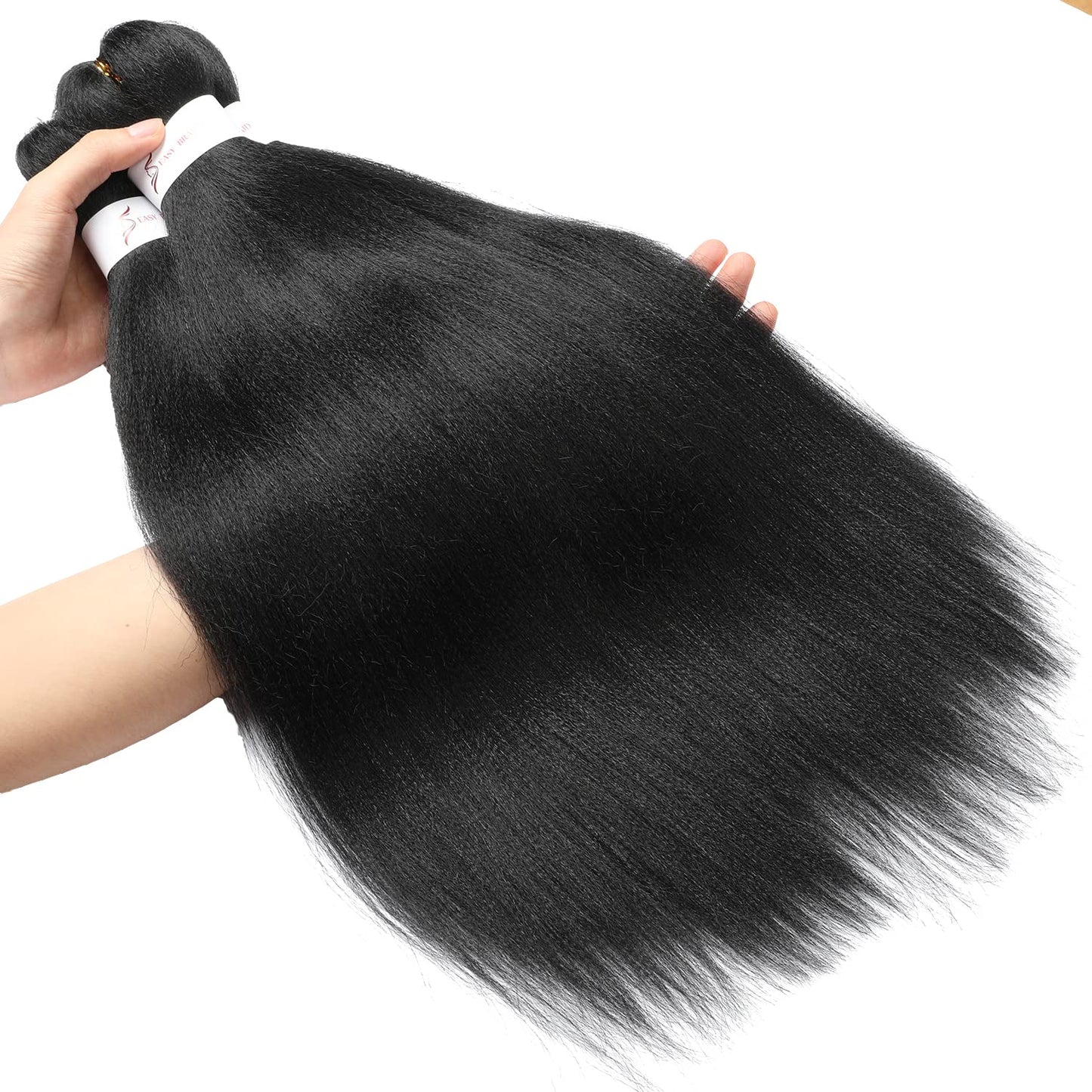 8 Packs 20-Inch Ombre Pre-Stretched Braiding Hair - Soft Yaki Texture Extensions