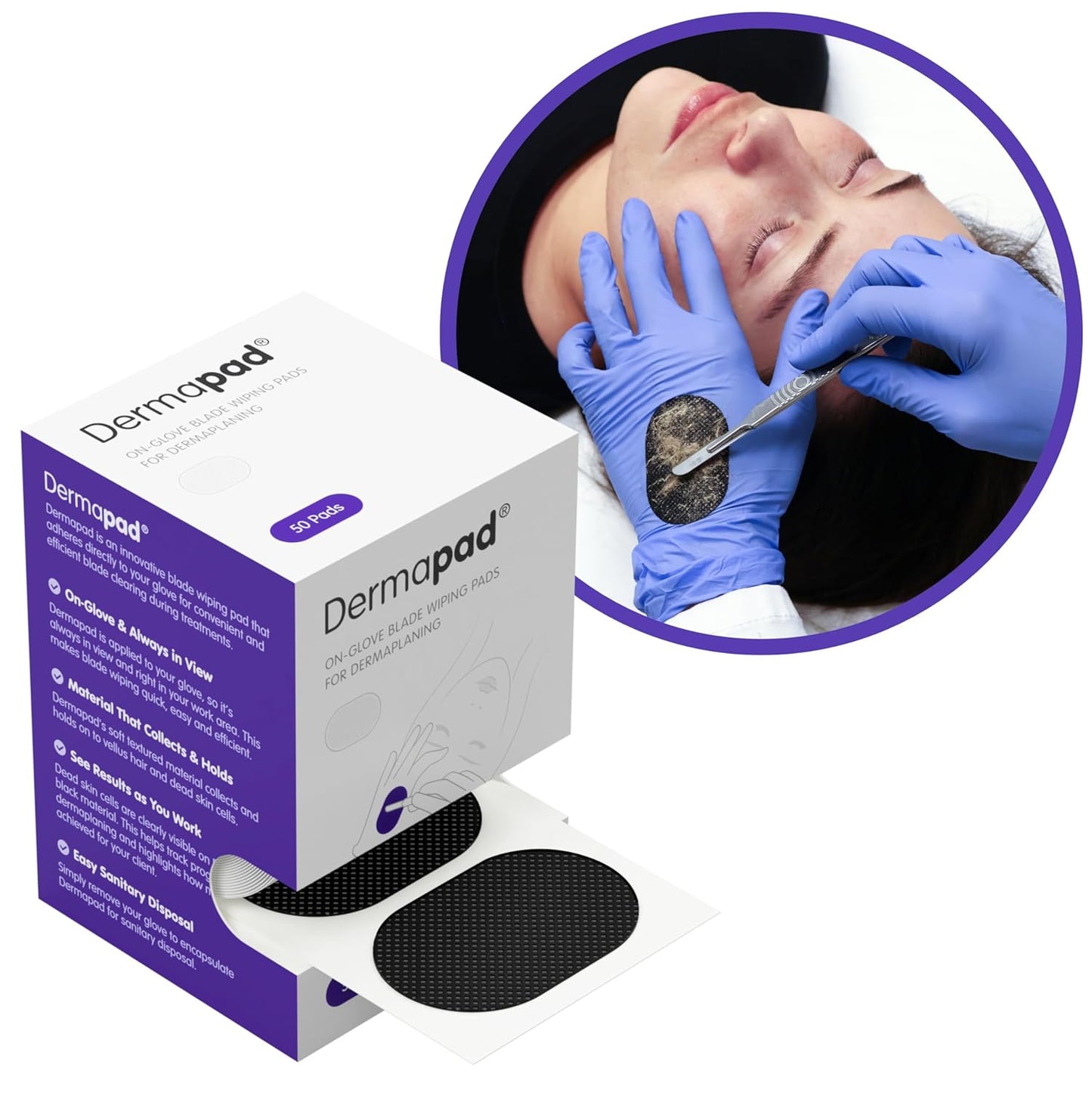 Premium Dermaplaning DermaPad - Professional Blade Wiping Pad for Estheticians