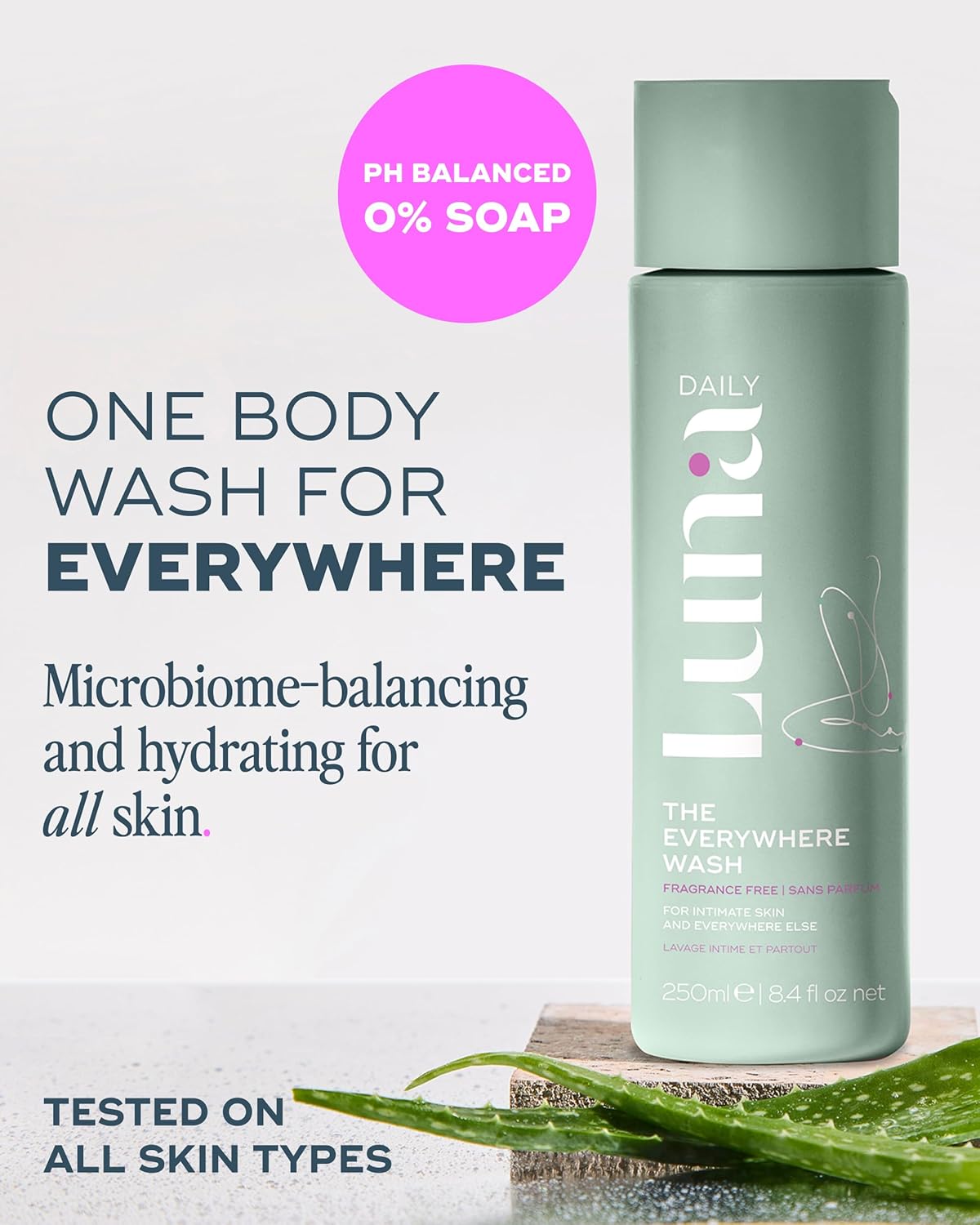 Fragrance-Free Feminine Wash - pH-Balanced Hydrating Cleanser for Sensitive Skin, 250ml