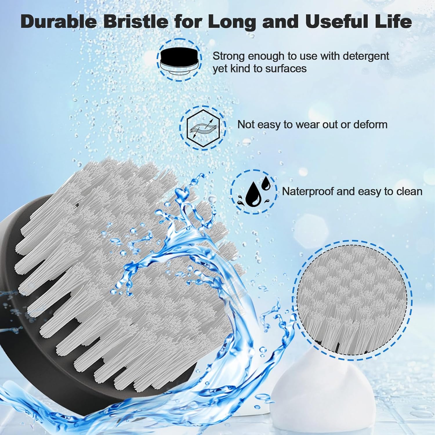 9-Pack Replaceable Brush Heads for Electric Spin Scrubber - Compatible with ANS-8051A & ANS-8050 for Bathroom & Kitchen Cleaning