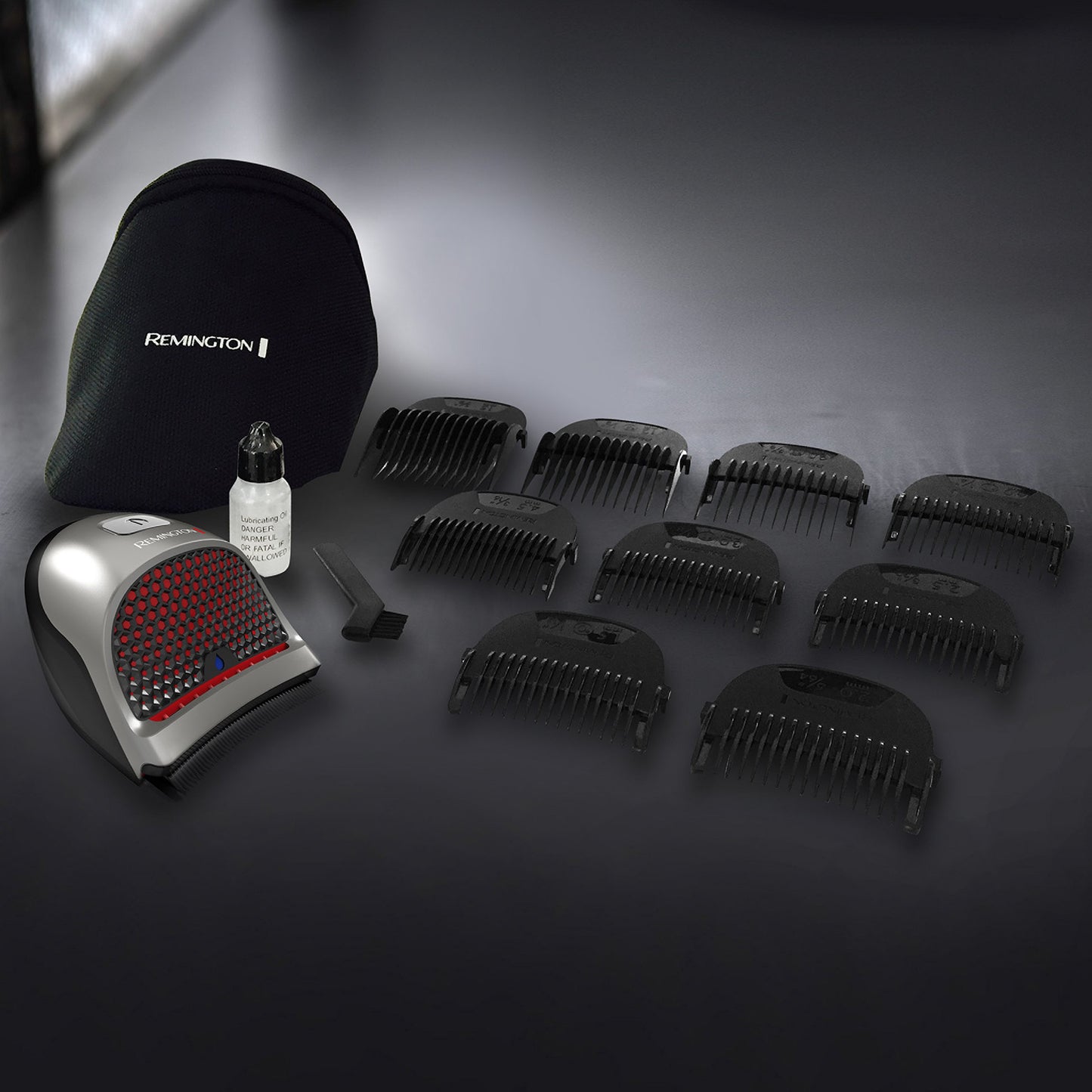 Remington Shortcut Pro Self-Haircut Trimmer Kit, Waterproof Cordless Electric Razor for Head, Beard, and Body, Curved Blades and 9 Trimmer Lengths, Head Shaver, 5-Minute Quick-Charge, 14-Piece Set