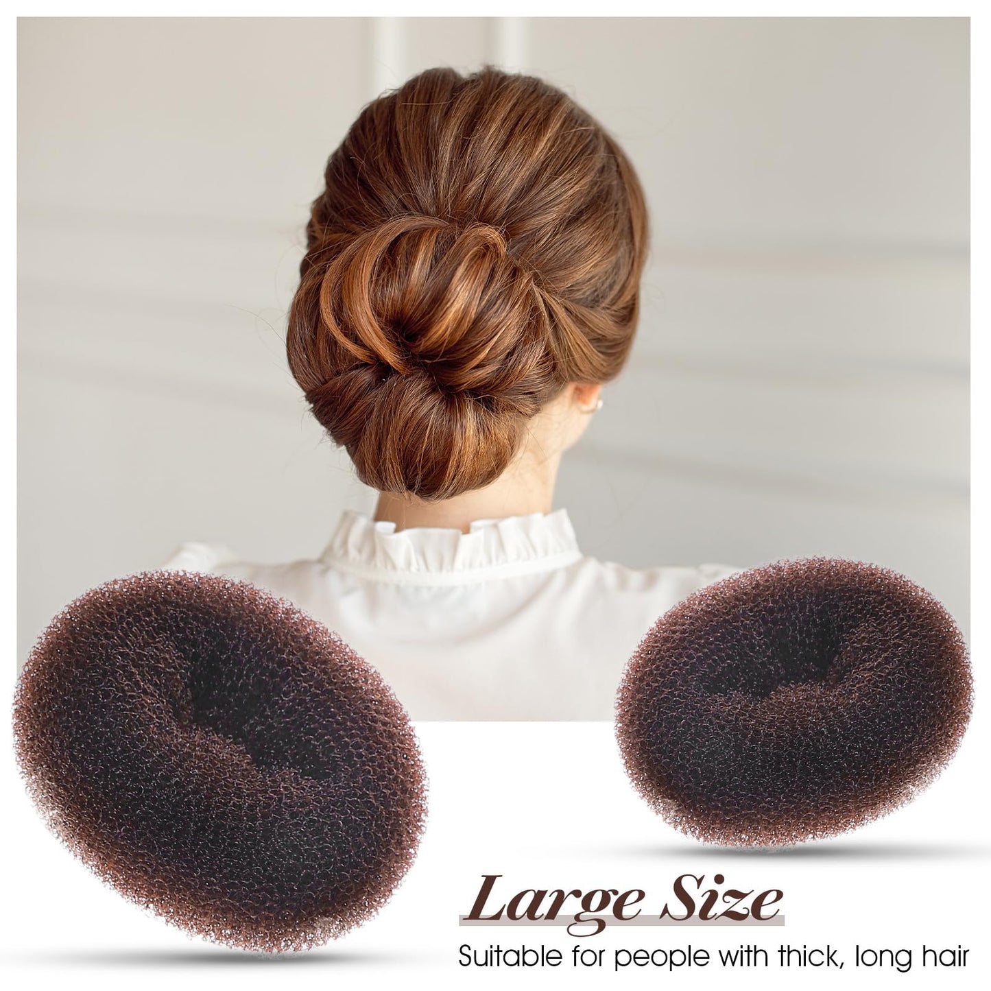 24pcs Donut Buns For Hair Bun Maker For Kids And Women 3 Sizes Hair Donuts For Buns Elastic Hairs Ties And Hairs Pins Kit For Ballet Bridal Accessories For Girls Updo Tools Brown