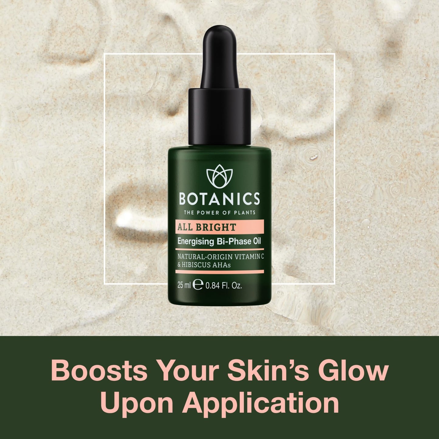 Botanics All Bright Facial Oil - Energizing Bi-Phase Face Oil for Gua Sha and Everyday Radiance - Lightweight & Non-Greasy Glow Serum - Brighten Dull and Uneven Skin (0.84 Fl Oz)