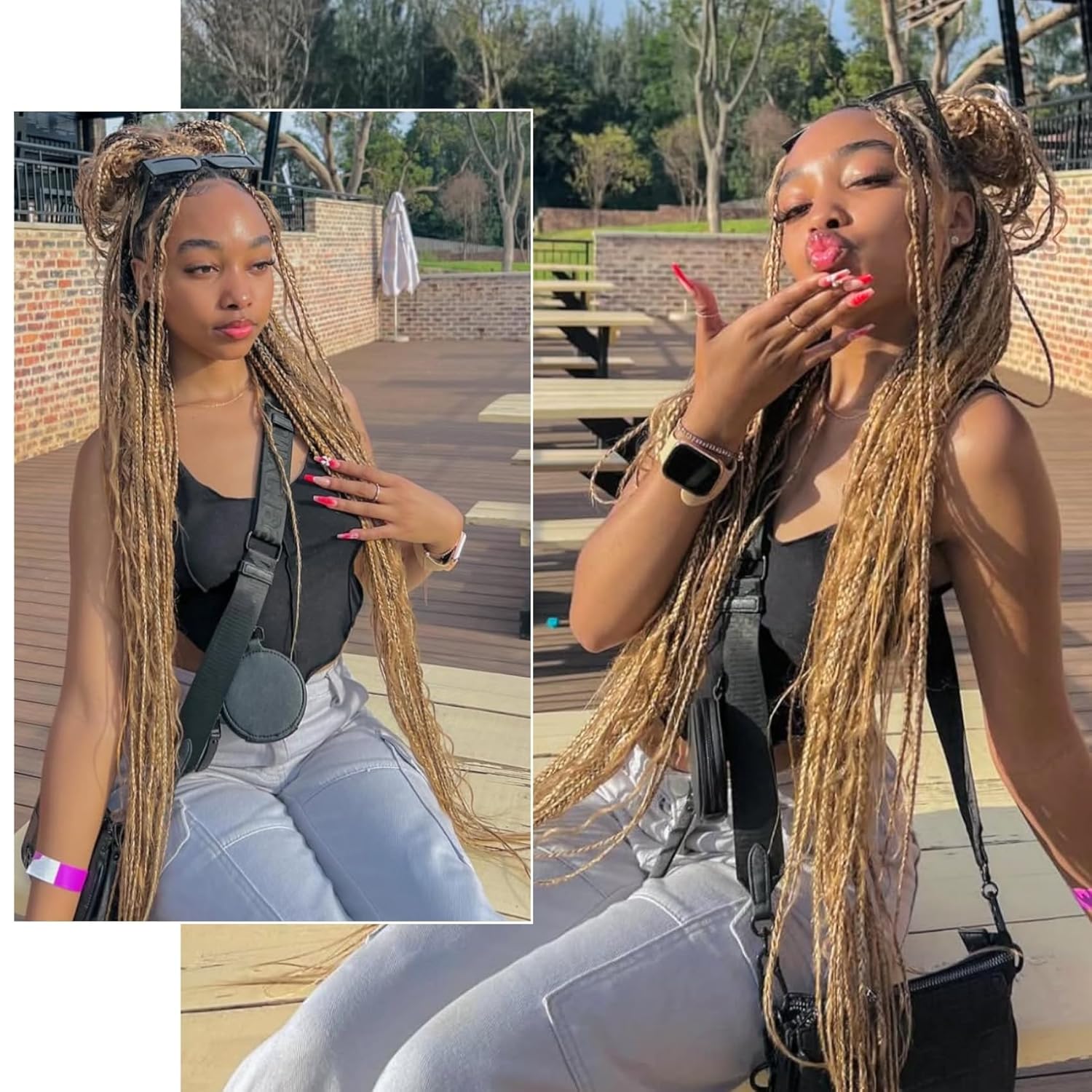 Ash Brown Pre-Stretched Knotless Braiding Hair Extensions - 6 Packs Synthetic Box Braids