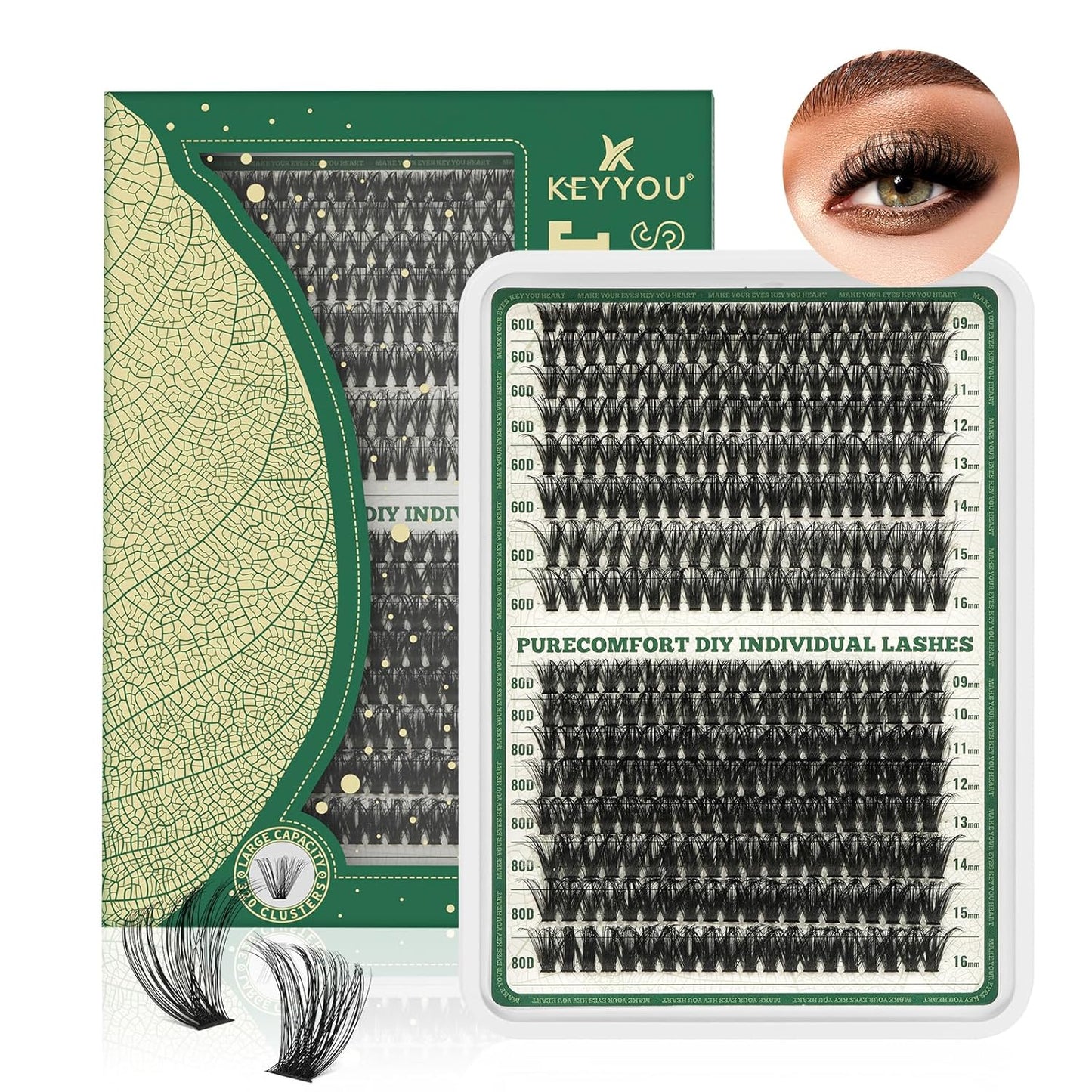 DIY Lash Extension Kit - 280 Soft Cluster Lashes, 100D Curl, Easy Application with Bond & Seal