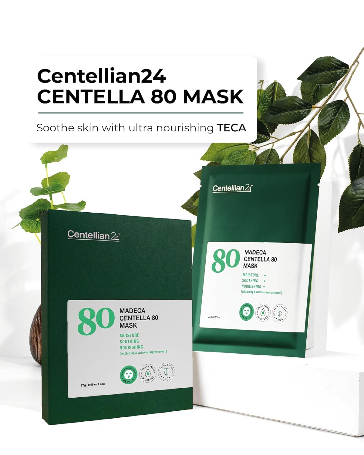 Madeca Mask 24 Pack - Wrinkle Revitalizing Face Sheet Masks with Centella Asiatica & Niacinamide for Skin Elasticity & Instant Lift