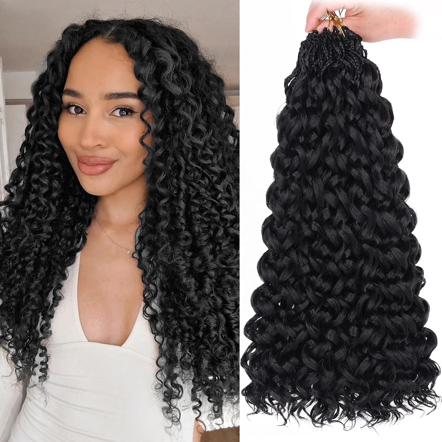 10 Inch Ombre Honey Blonde Gogo Curl Crochet Hair - 8 Packs Ocean Wave Short Curly Braids for Women & Kids