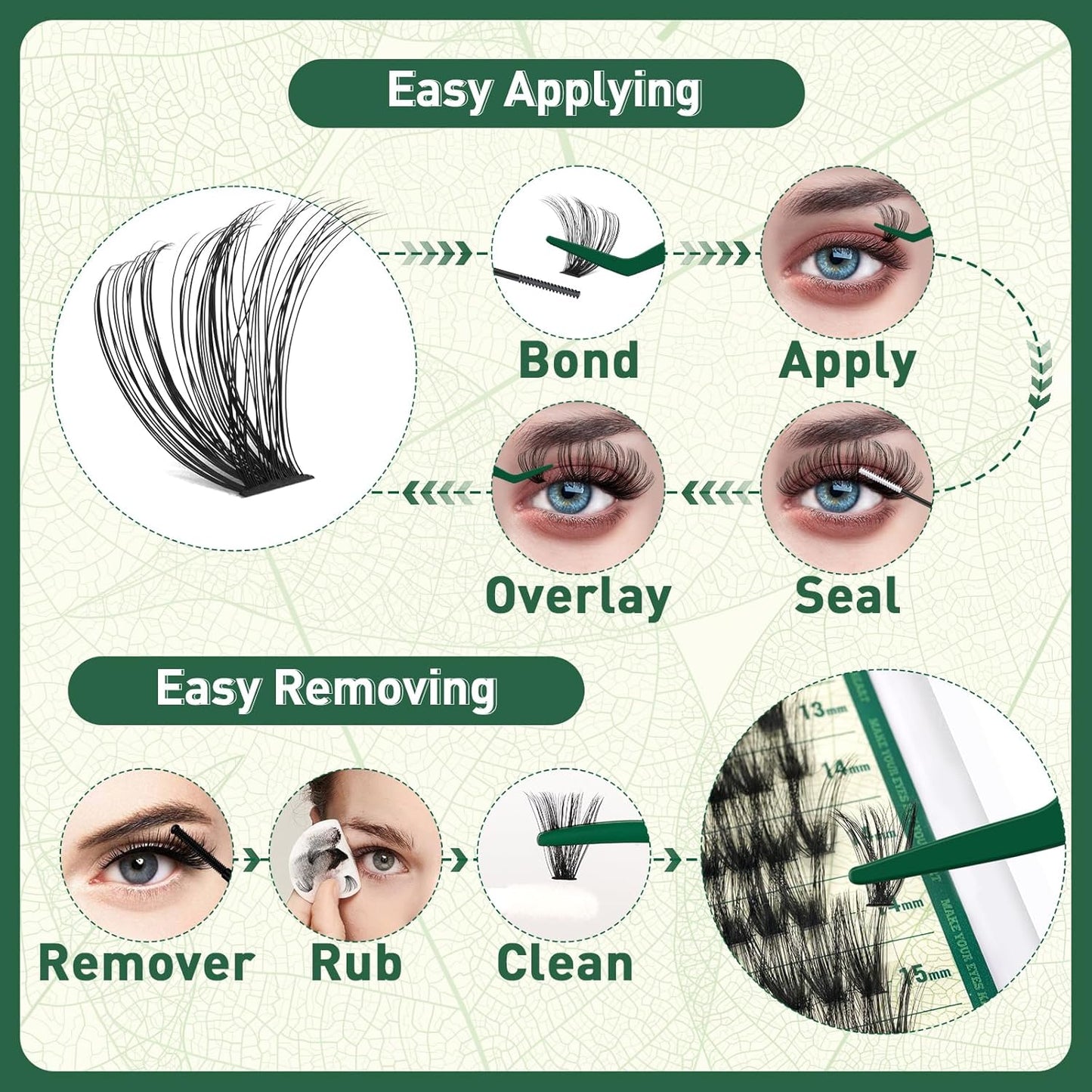 DIY Lash Extension Kit - 280 Soft Cluster Lashes, 100D Curl, Easy Application with Bond & Seal