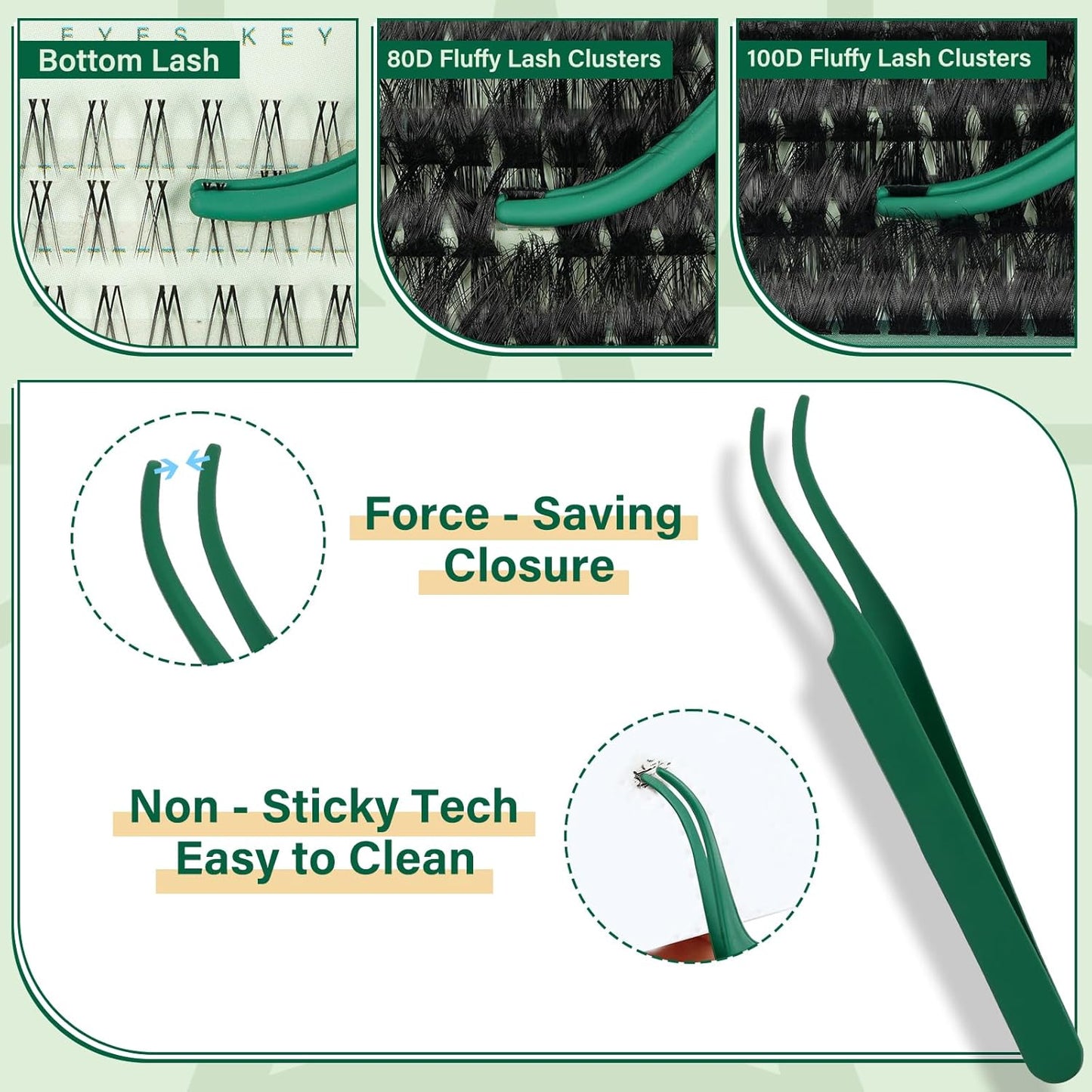 DIY Lash Extension Kit - 280 Soft Cluster Lashes, 100D Curl, Easy Application with Bond & Seal