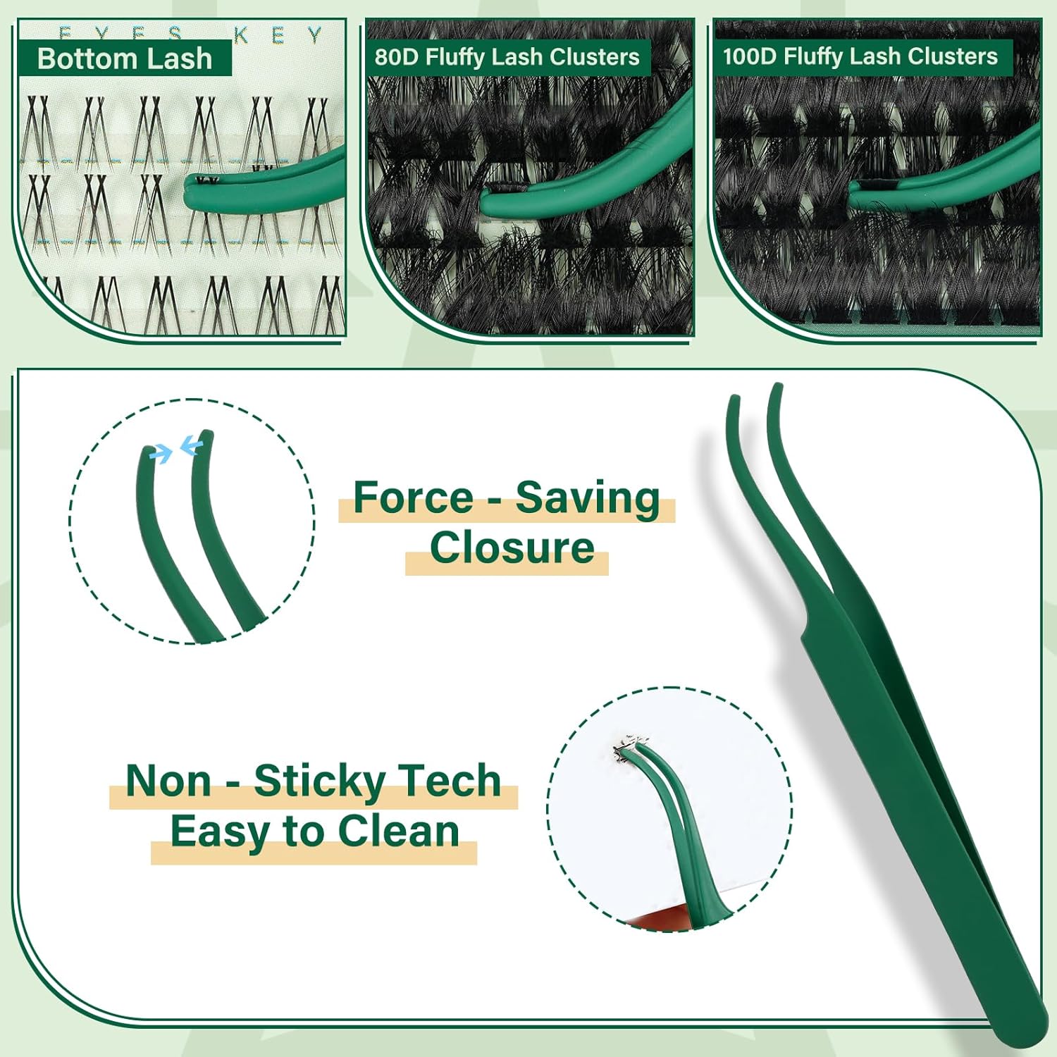 DIY Lash Extension Kit - 280 Soft Cluster Lashes, 100D Curl, Easy Application with Bond & Seal