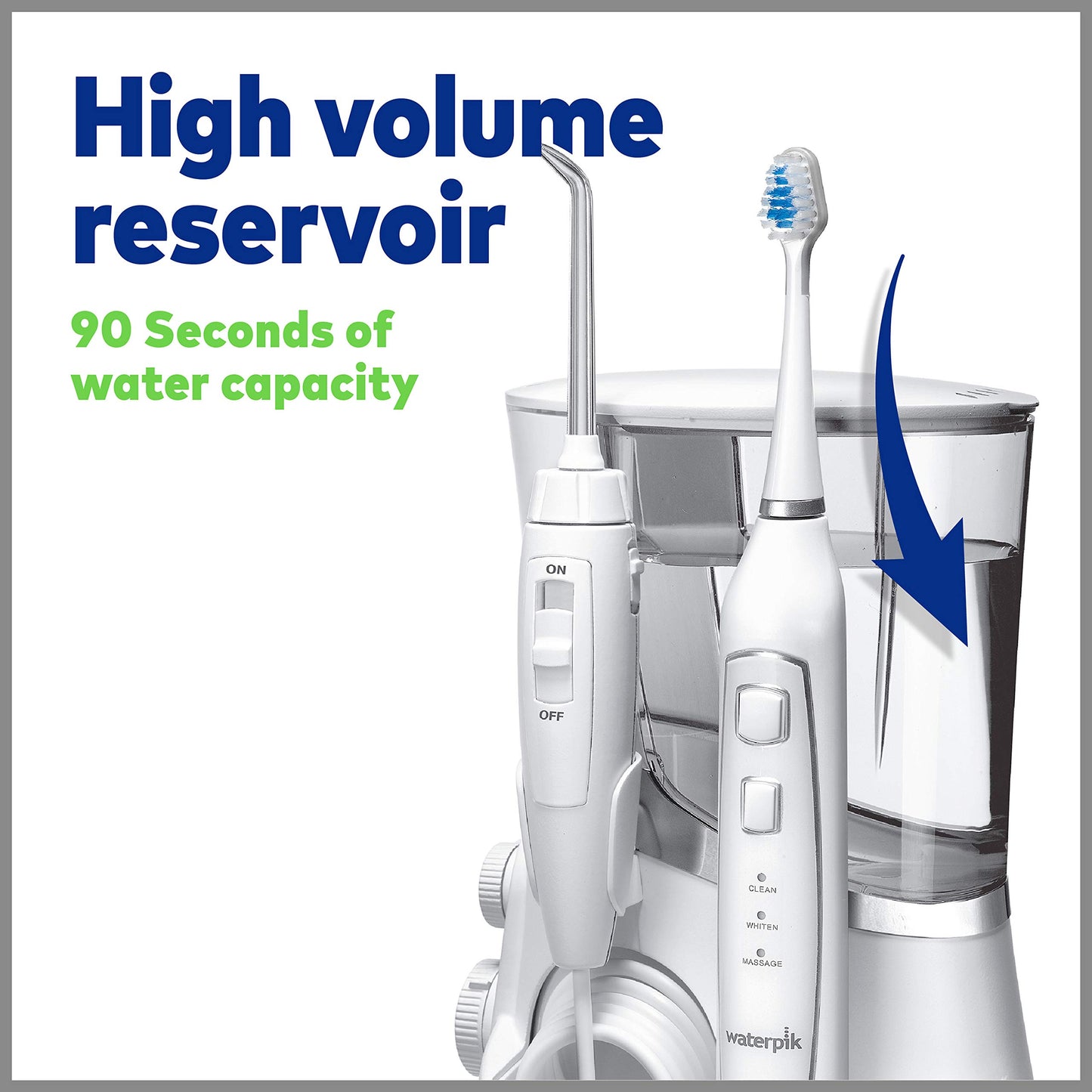 Waterpik Complete Care 5.0 Water Flosser + Sonic Electric Toothbrush, White WP-861