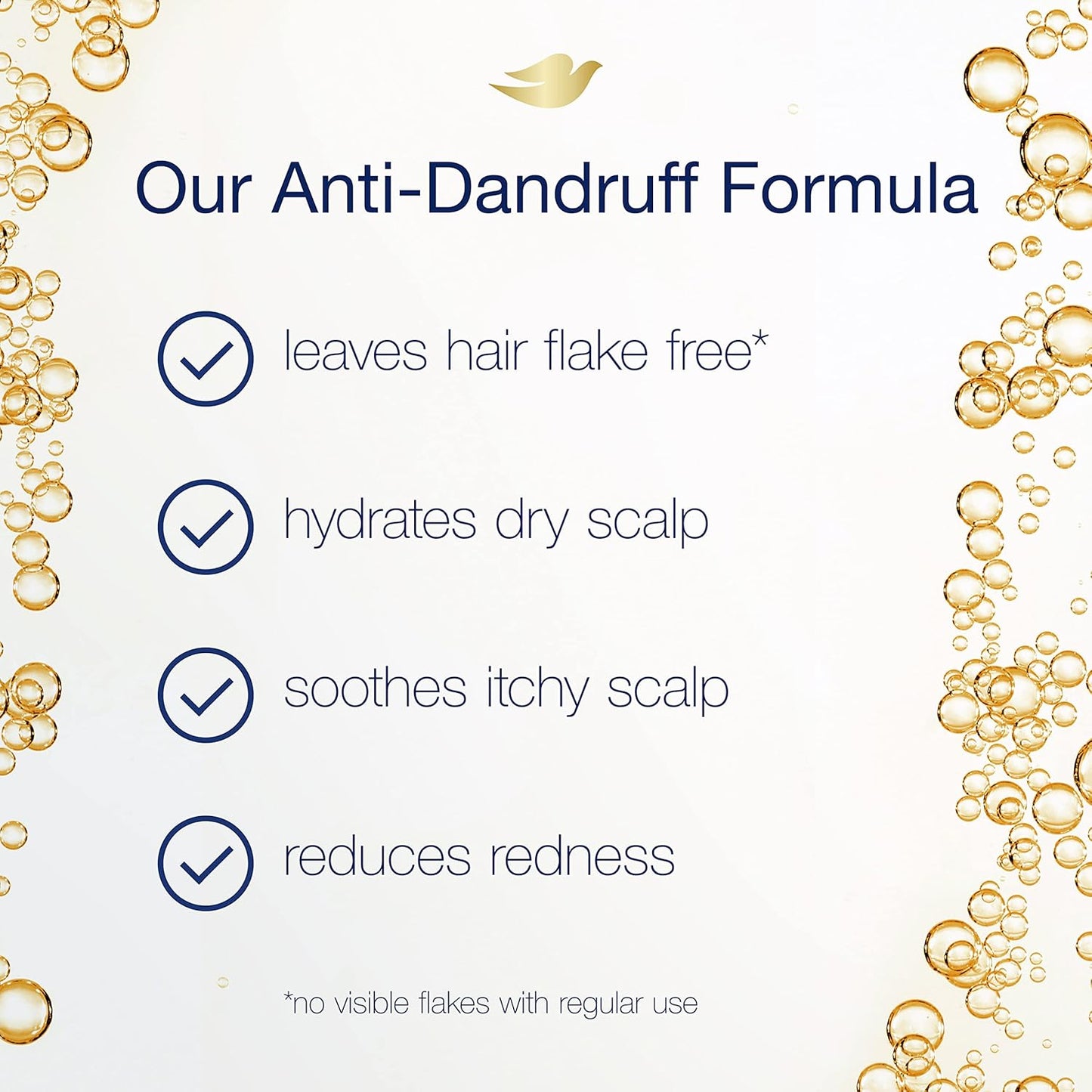 Anti-Dandruff Shampoo for Dryness & Itch Relief - Dove Dermacare Scalp, 3 Bottles (12 FL OZ Each)