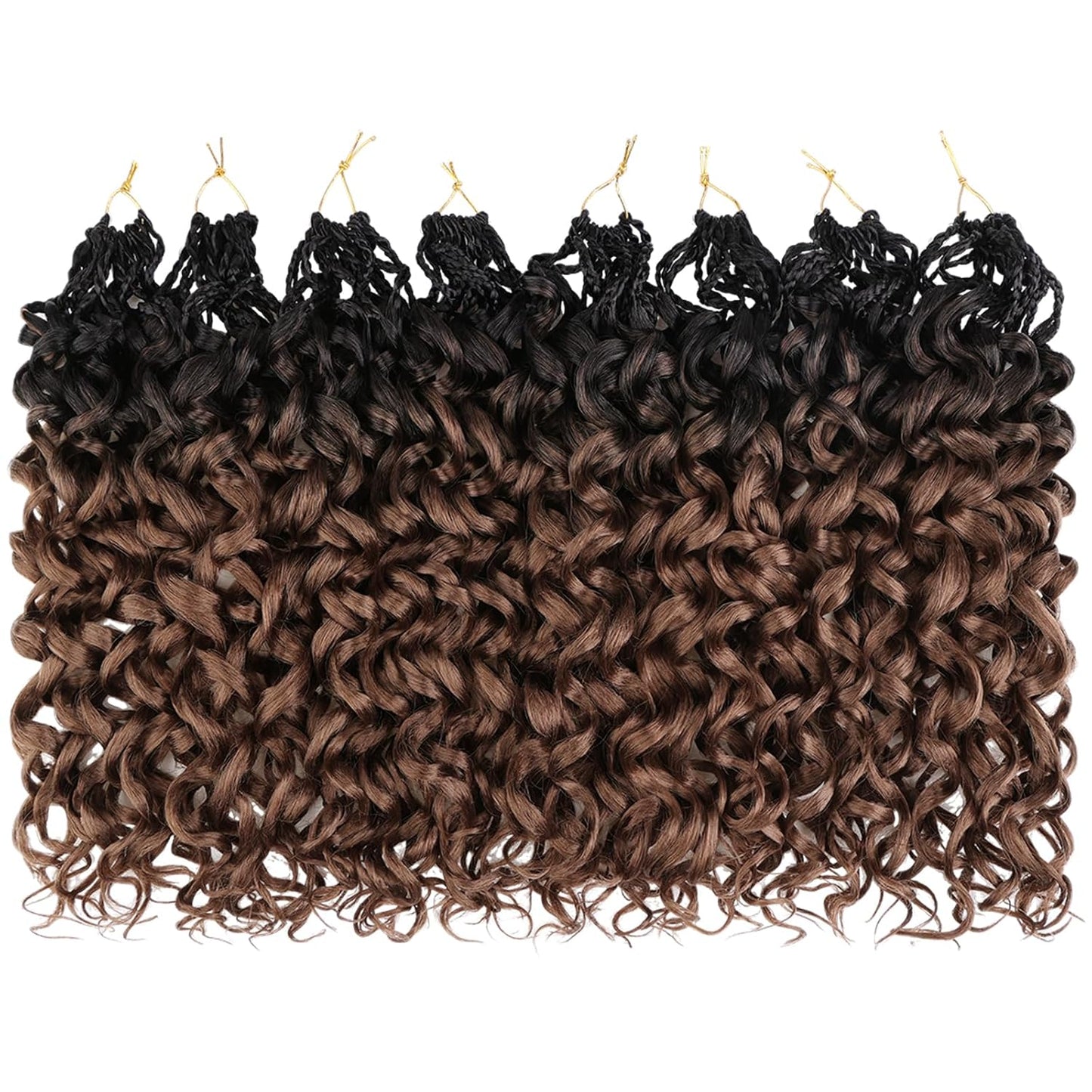 10 Inch Ombre Honey Blonde Gogo Curl Crochet Hair - 8 Packs Ocean Wave Short Curly Braids for Women & Kids