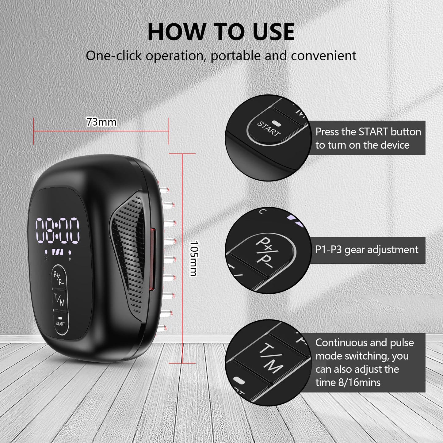 Laser Therapy Hair Growth Comb, New Model Lasercomb-002 laser comb for hair growth for Men and Women