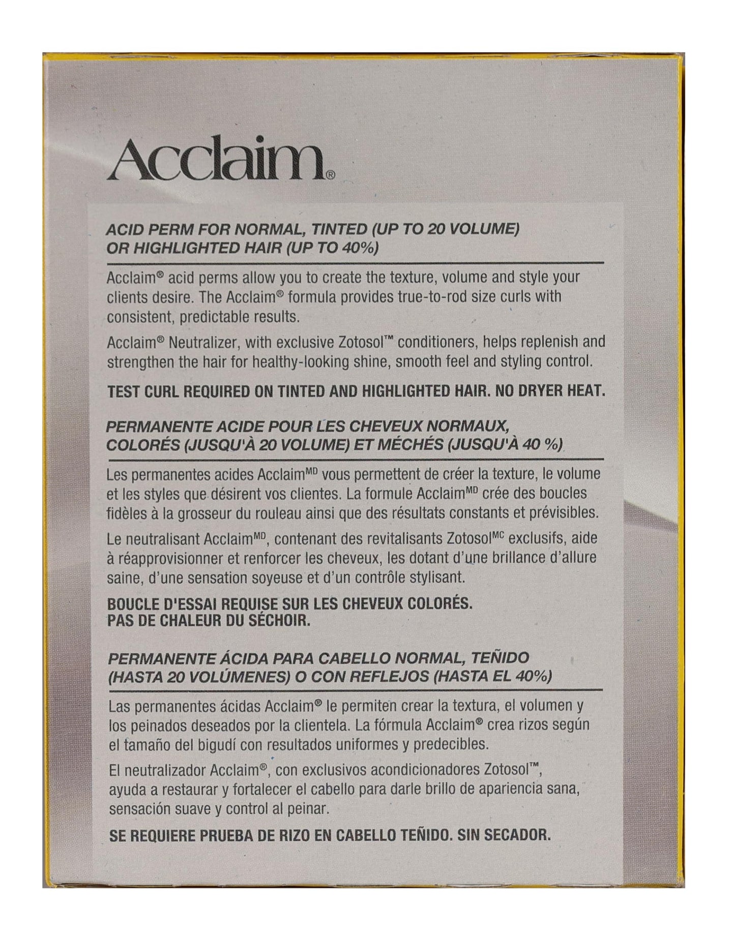 Zotos Professional Acclaim Acid Perm Regular 1 Application (Pack of 4)