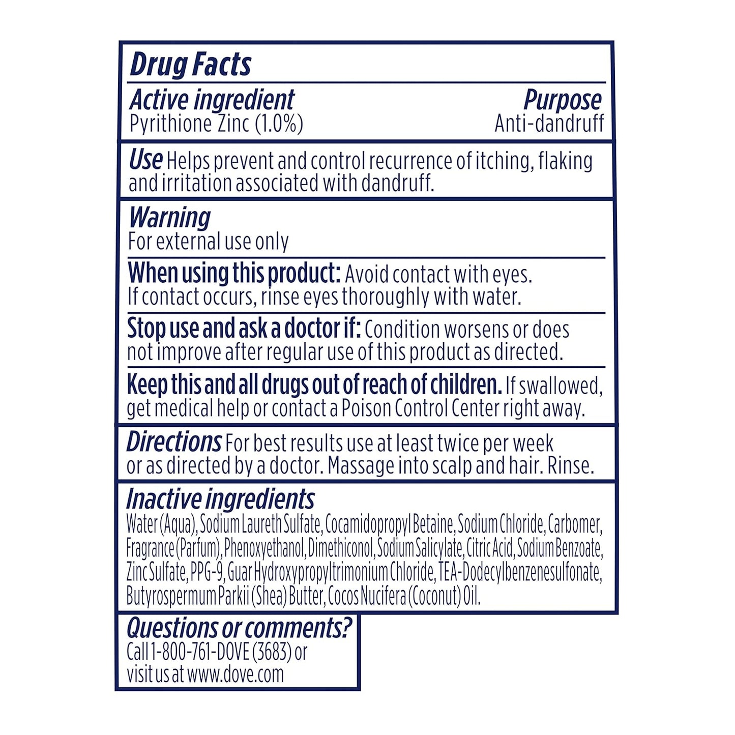 Anti-Dandruff Shampoo for Dryness & Itch Relief - Dove Dermacare Scalp, 3 Bottles (12 FL OZ Each)