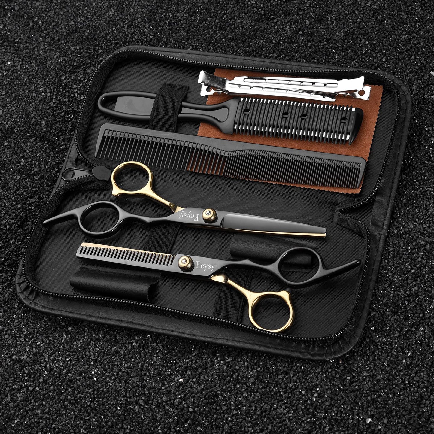 Hair Cutting Scissors Kit, Fcysy Professional Barber Shears Set with Hair Scissors Thinning Shears, Tijeras para Cortar Cabello Haircutting Sheers Hair Cut Blending Salon Scissor for Men Women Pet