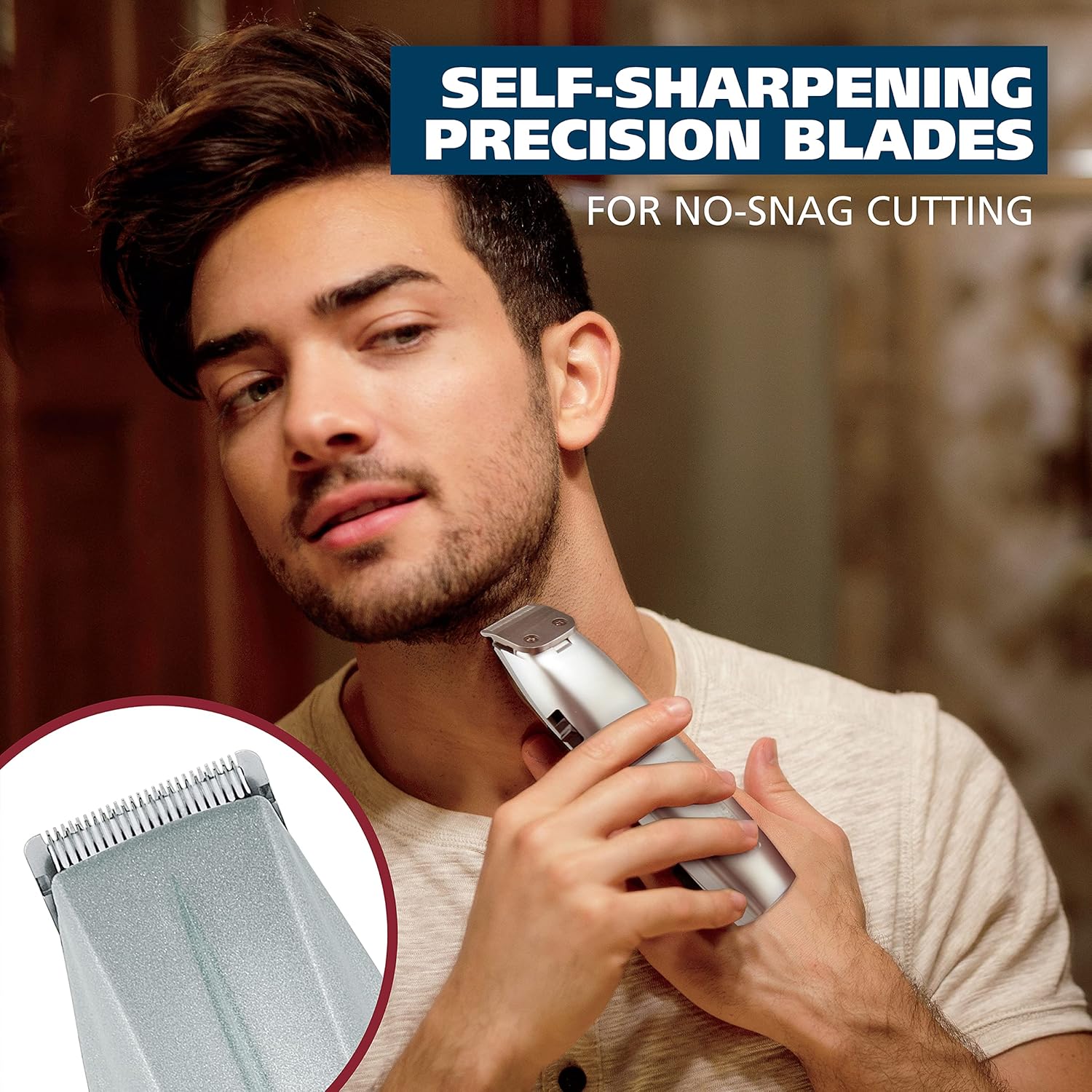Wahl Beard Trimmer for Men - Battery Operated Grooming Set with Nose & Ear Trimmer - Model 5537-420