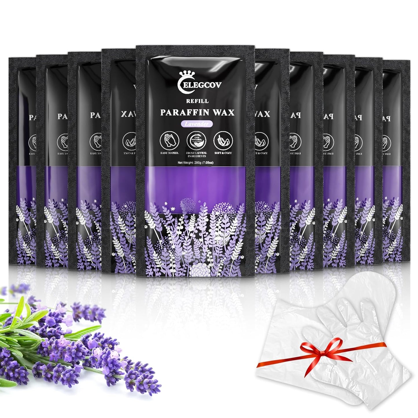 Lavender Scented Paraffin Wax Refills - 10 Pack for Hand & Feet Moisturizing Treatment