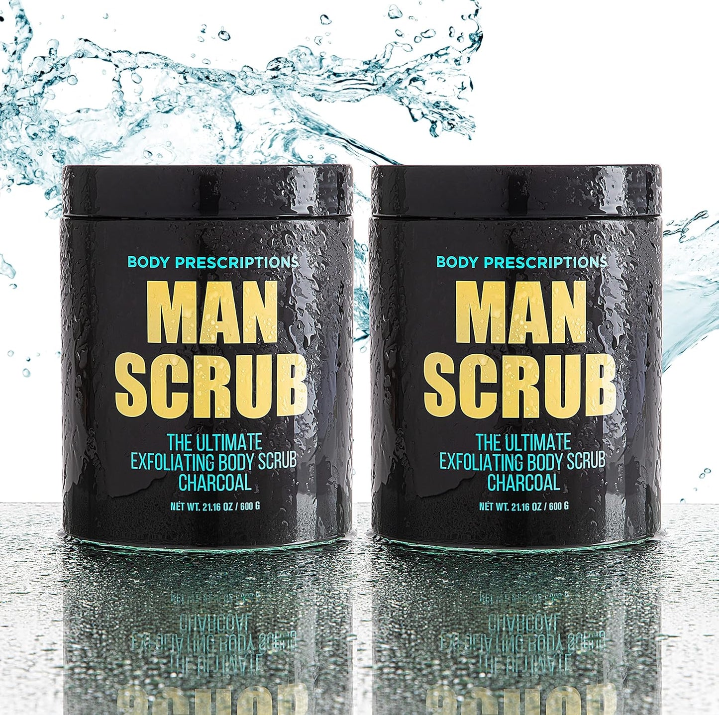 Men’s Charcoal Exfoliating Body Scrub – 21oz Cleansing Wash for All Skin Types