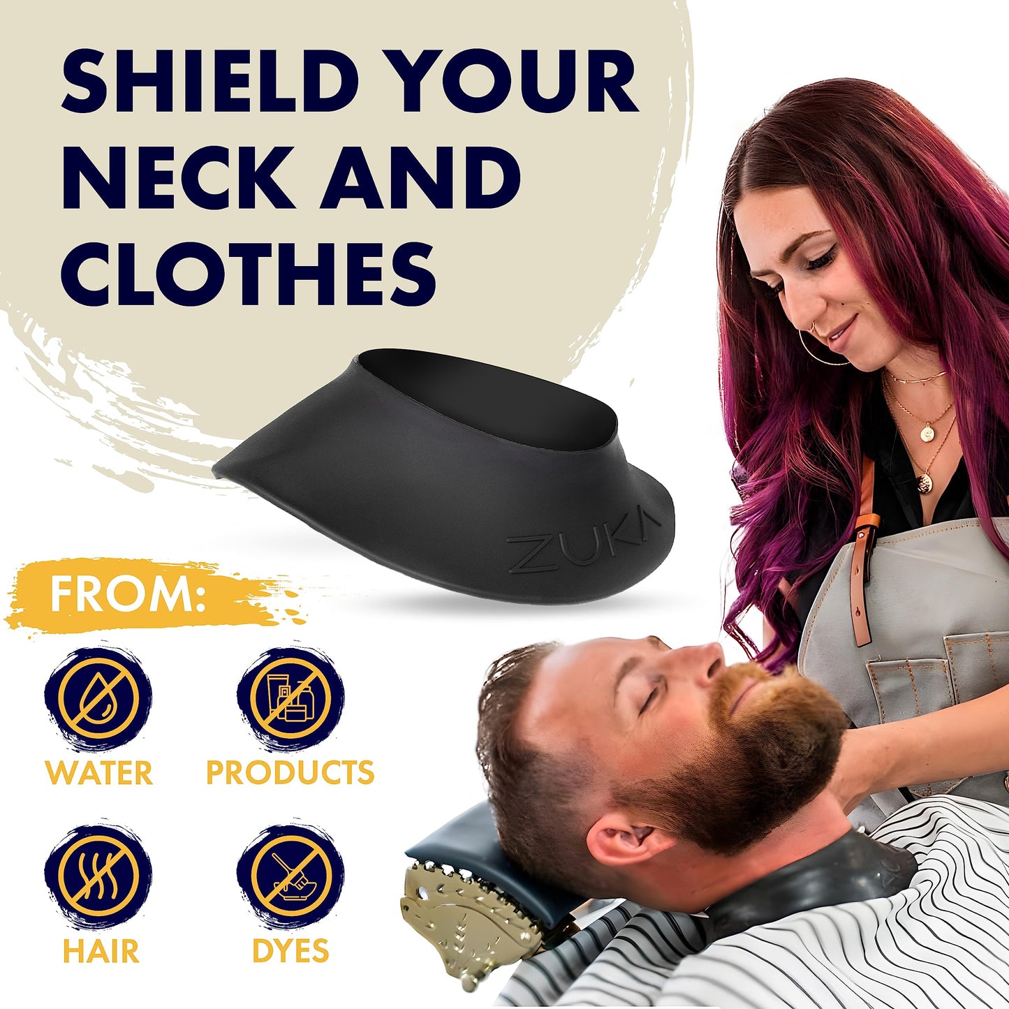 ZUKA Original Cape Seal - Ultimate Neckline Protection - Dry, Comfortable, Sanitary and Safe Choice for Salons (Blue)