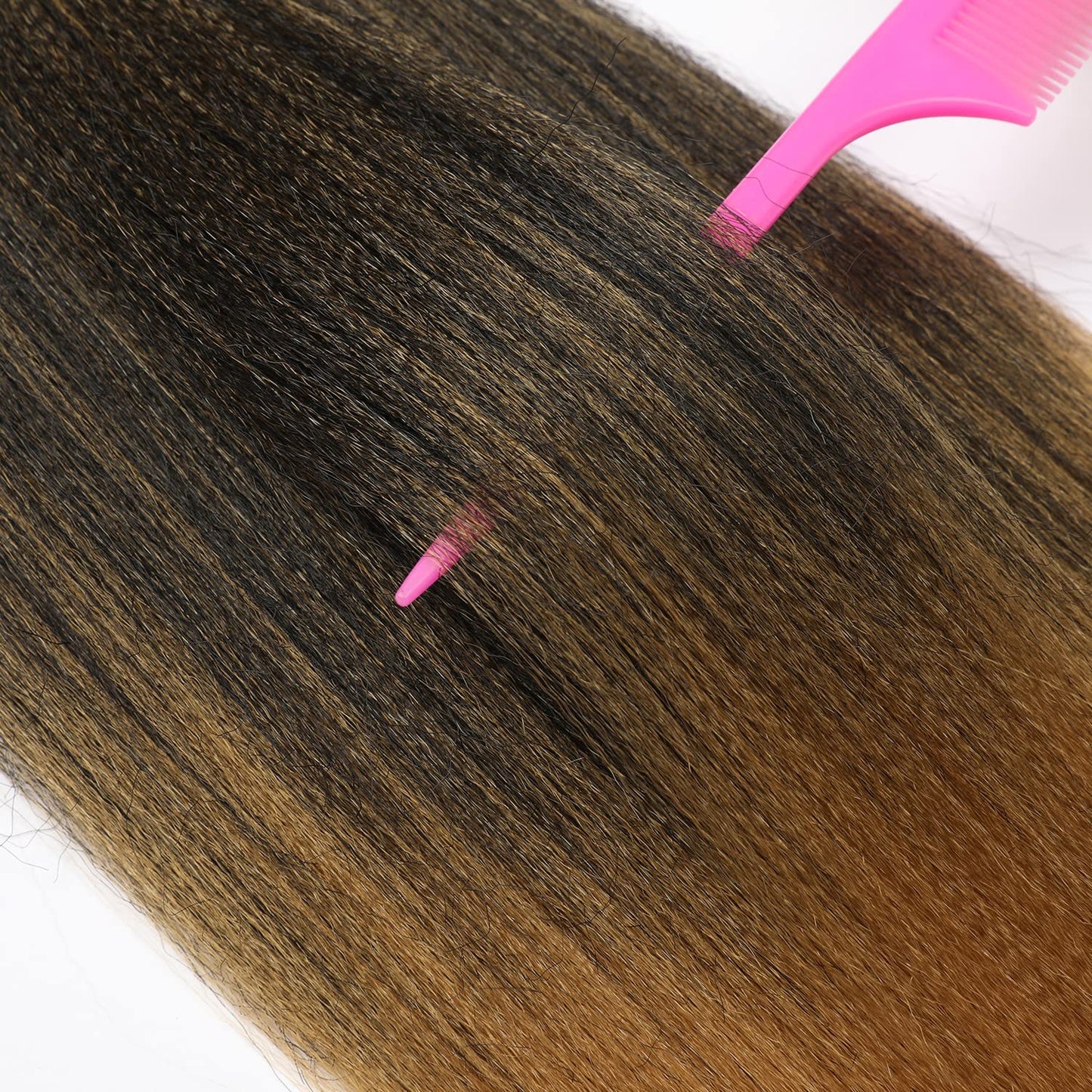 8 Packs 20-Inch Ombre Pre-Stretched Braiding Hair - Soft Yaki Texture Extensions