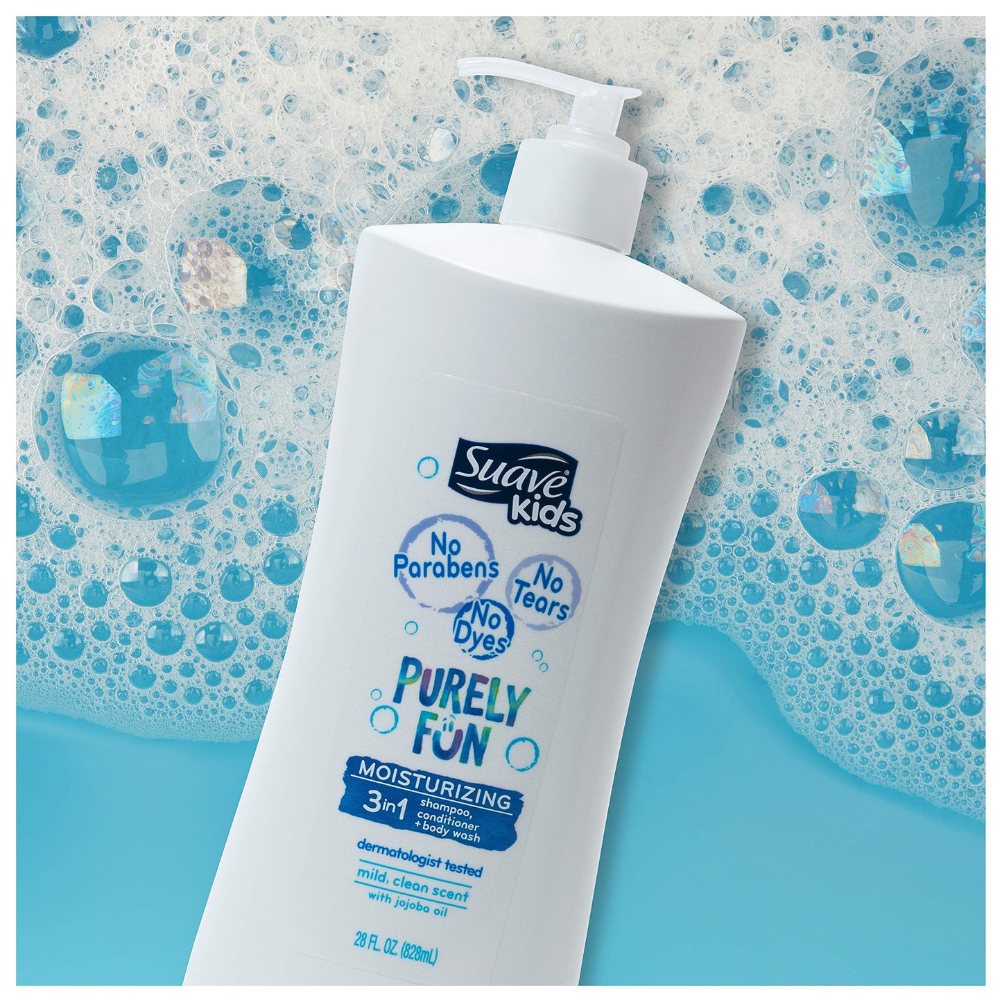 Suave Kids 3-in-1 Shampoo, Conditioner and Body Wash, Purely Fun, 28 Ounce (Packaging May Vary)
